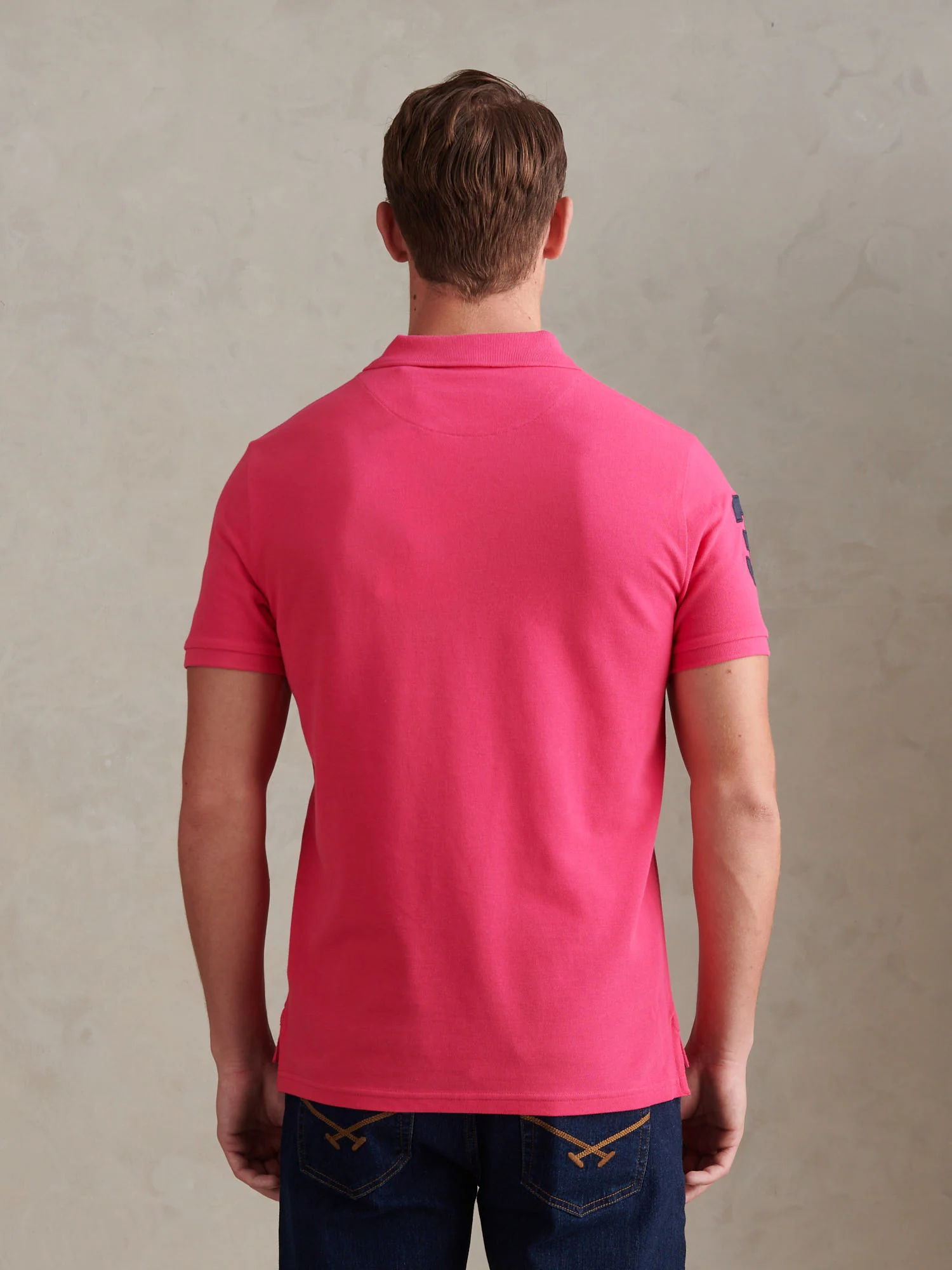 Mens Player 3 Polo Shirt Raspberry Sorbet - Image 4