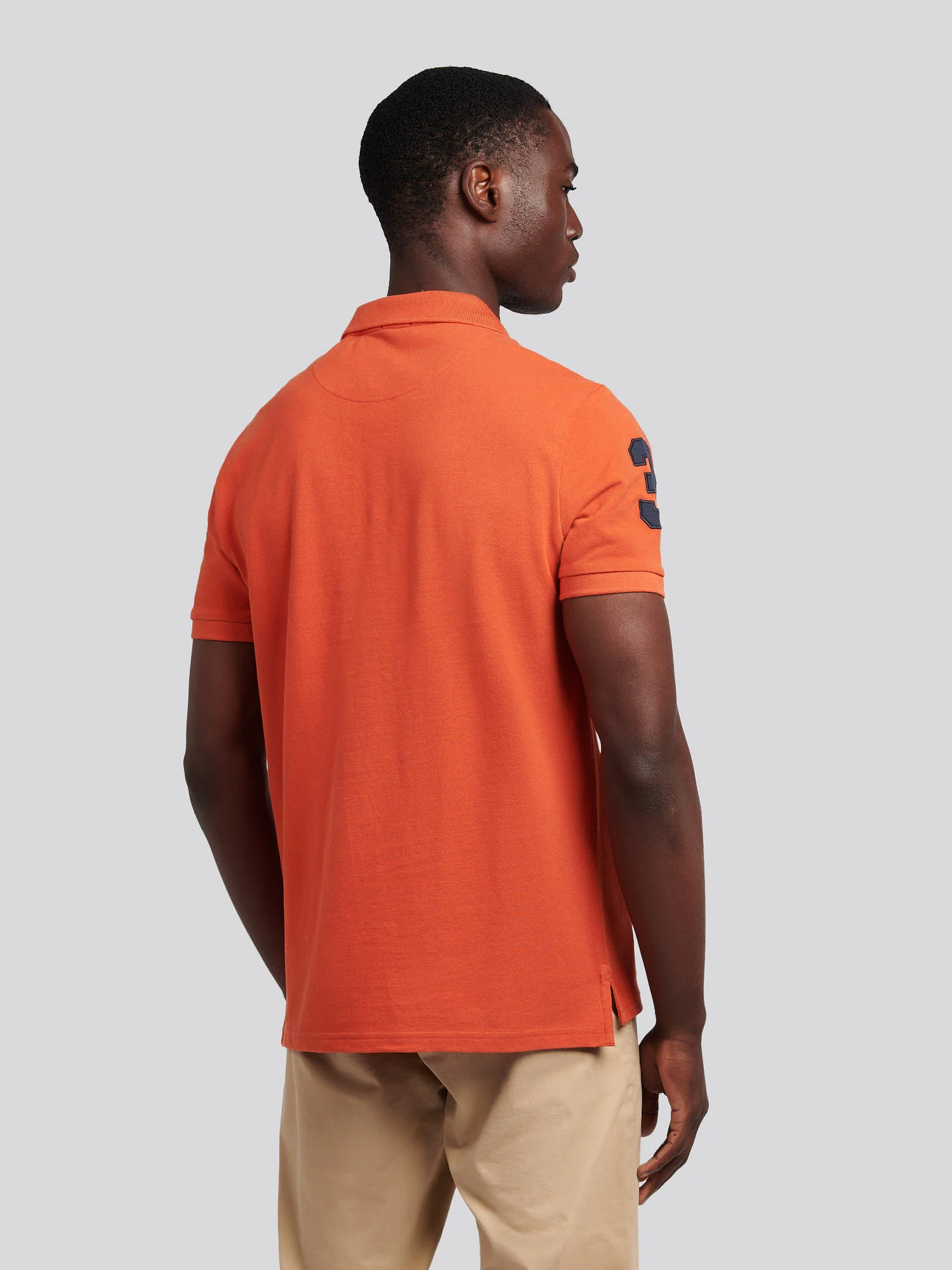 Mens Player 3 Polo Shirt Burnt Ochre - Image 3