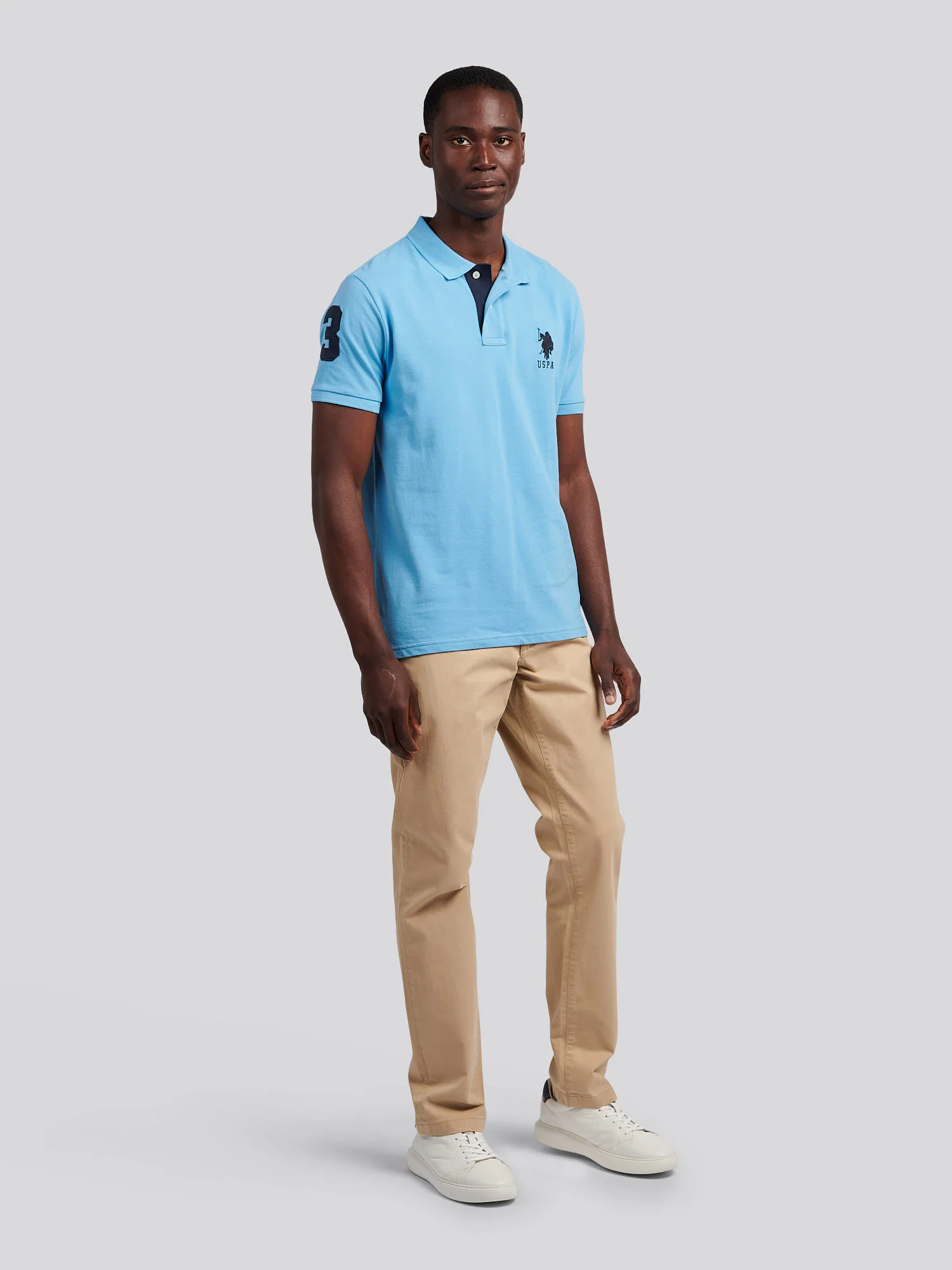 Mens Player 3 Polo Shirt Heritage Blue - Image 4