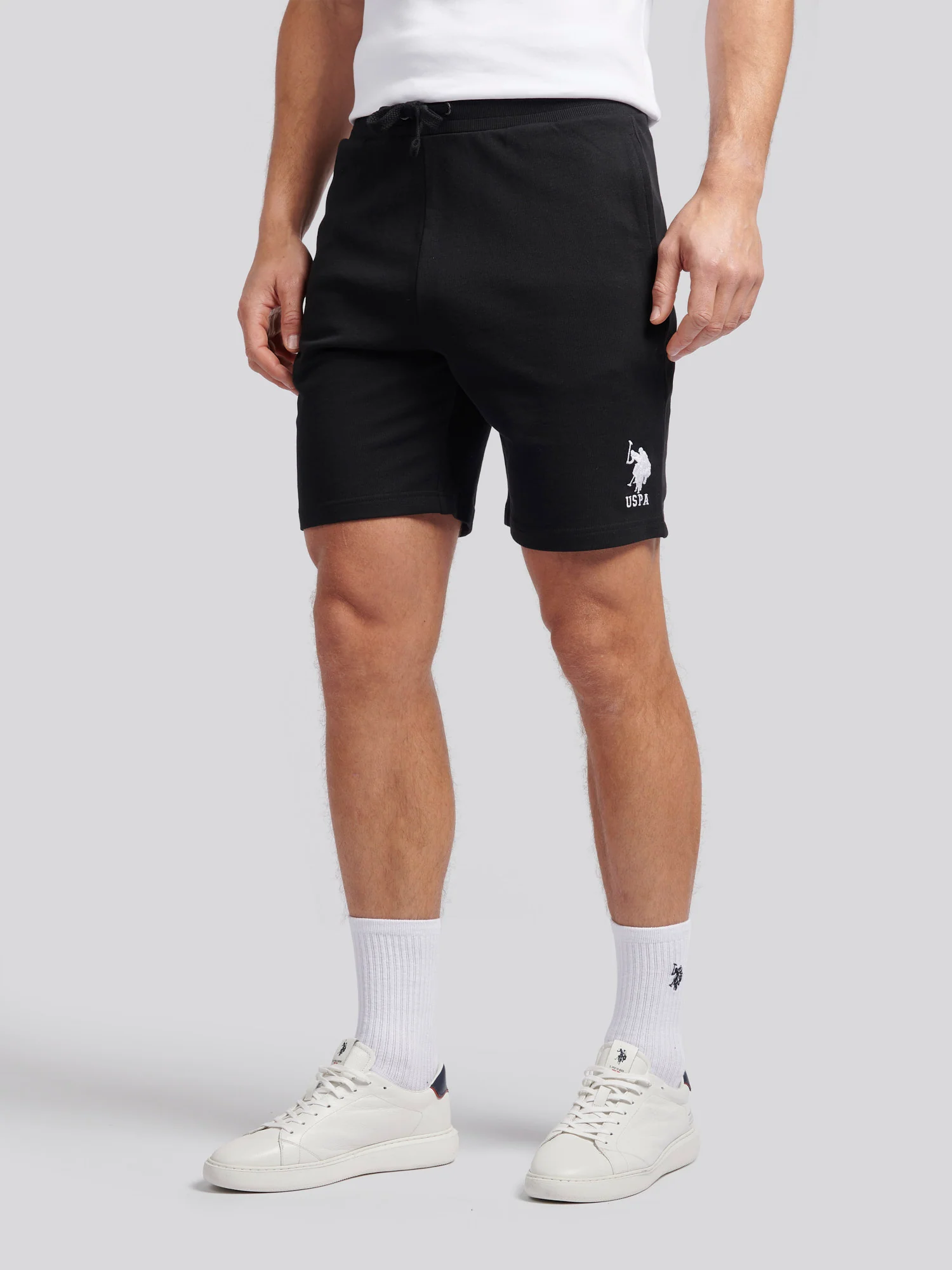 Mens Player 3 Sweat Shorts Black Bright White DHM