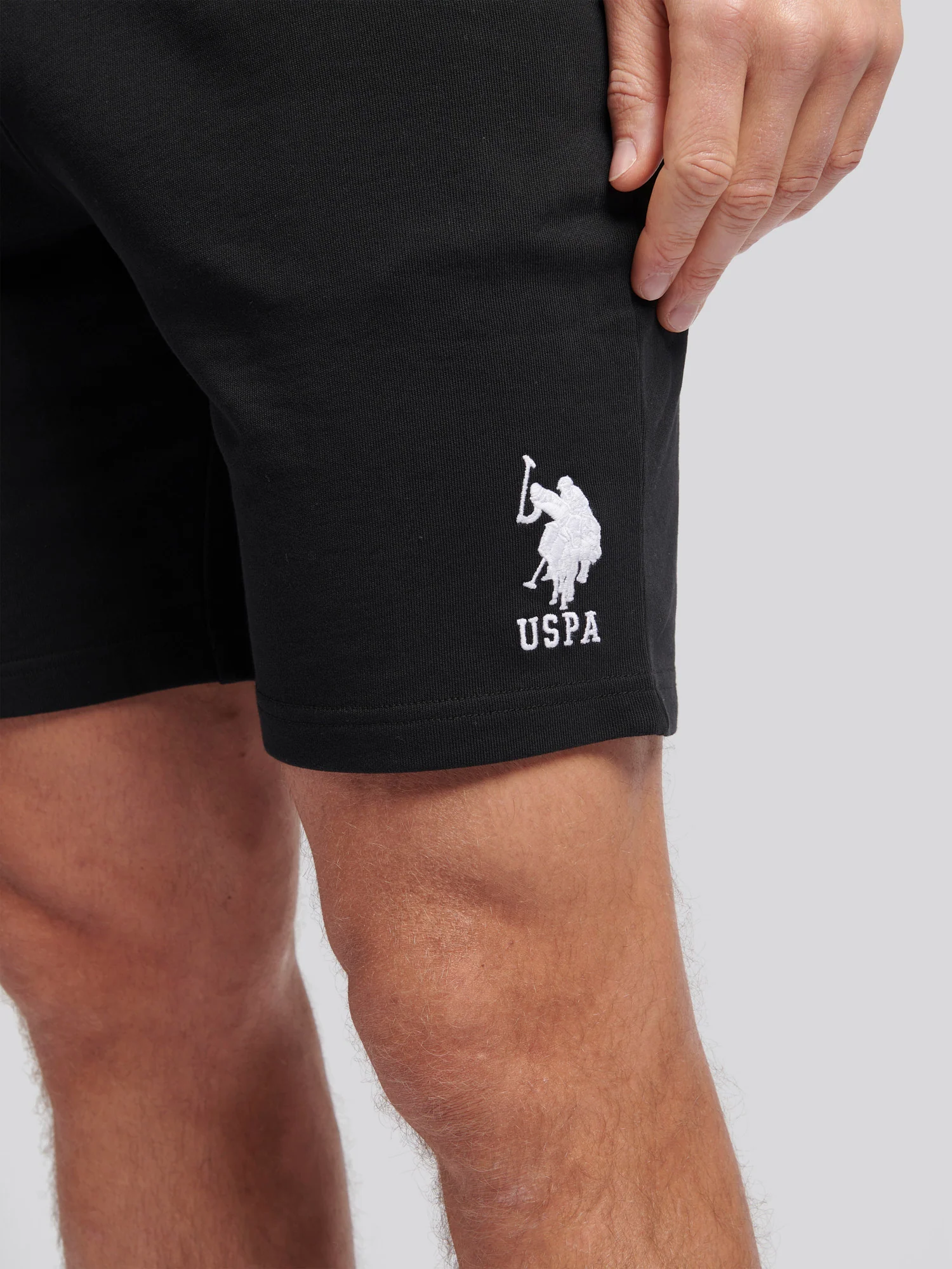 Mens Player 3 Sweat Shorts Black Bright White DHM - Image 2