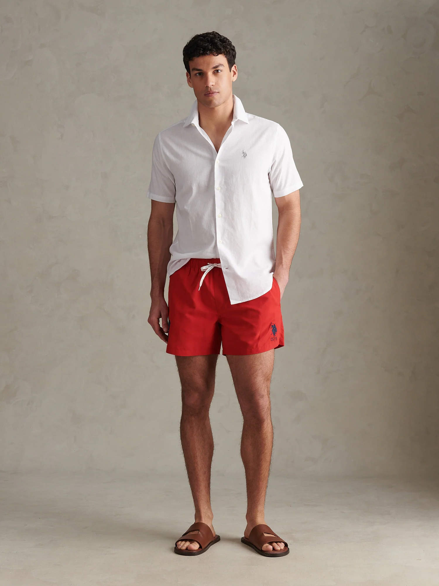 Mens Player 3 Swim Short Haute Red - Image 3