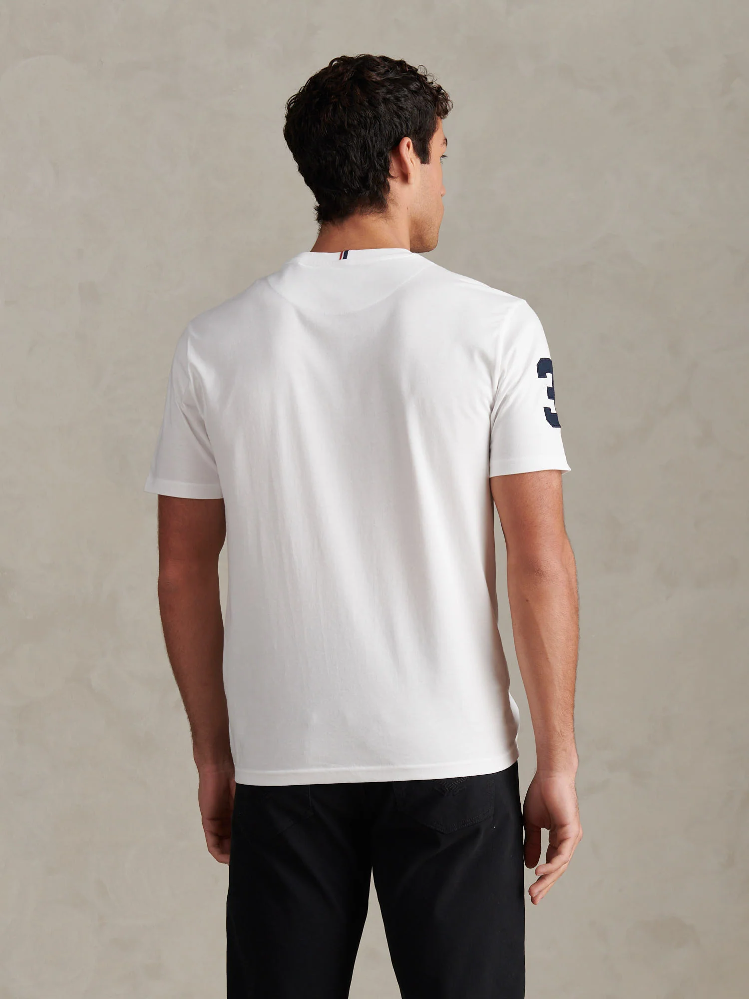 Mens Player 3 T-Shirt White / Dark Sapphire Navy DHM - Image 4