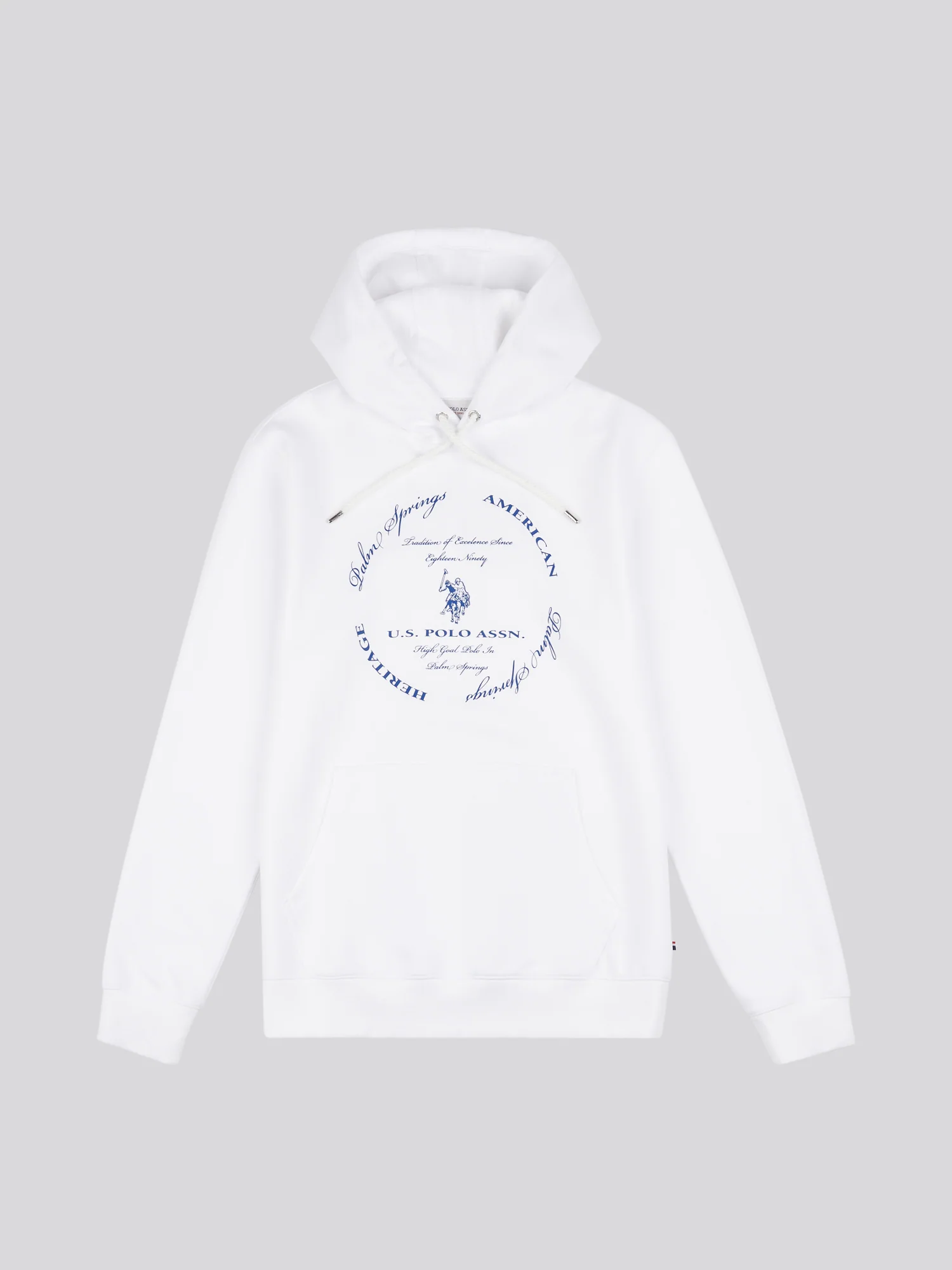 Mens Premium Print Interlock Hoodie in Bright White - Image 6