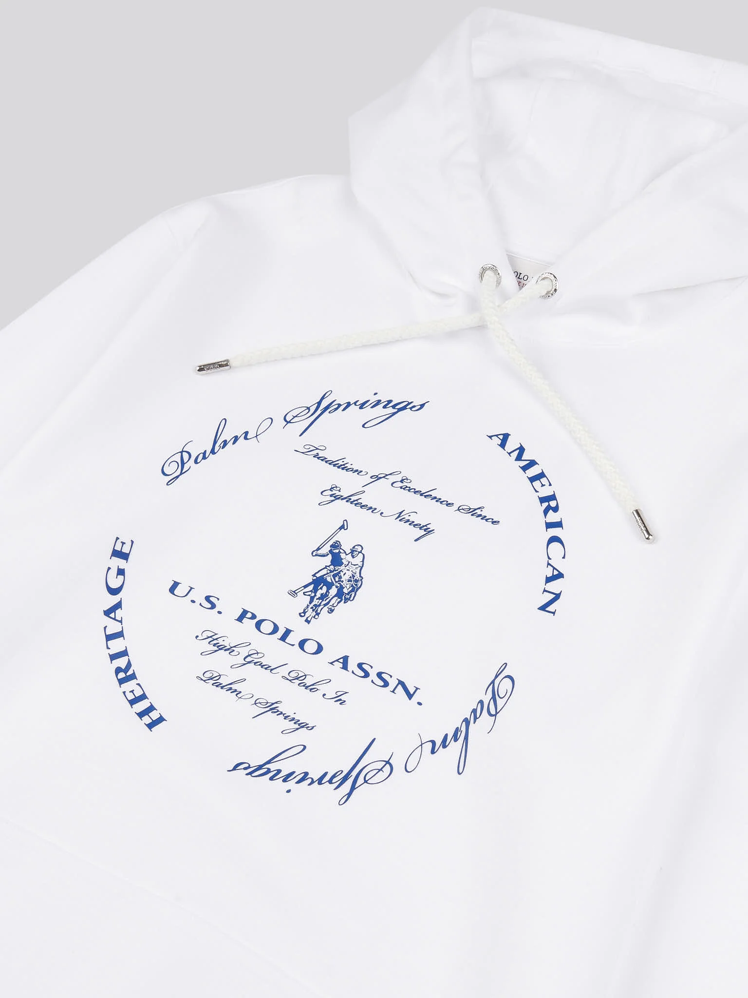 Mens Premium Print Interlock Hoodie in Bright White - Image 8
