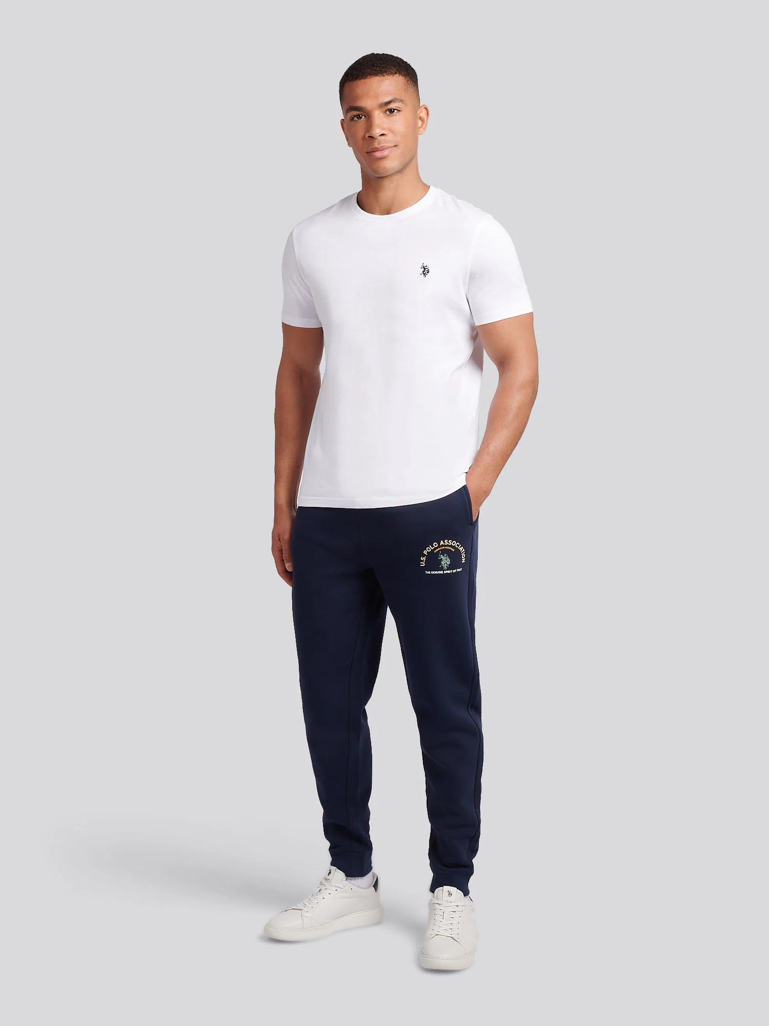 Mens Print Graphic Sweat Jogger in Dark Sapphire Navy - Image 3