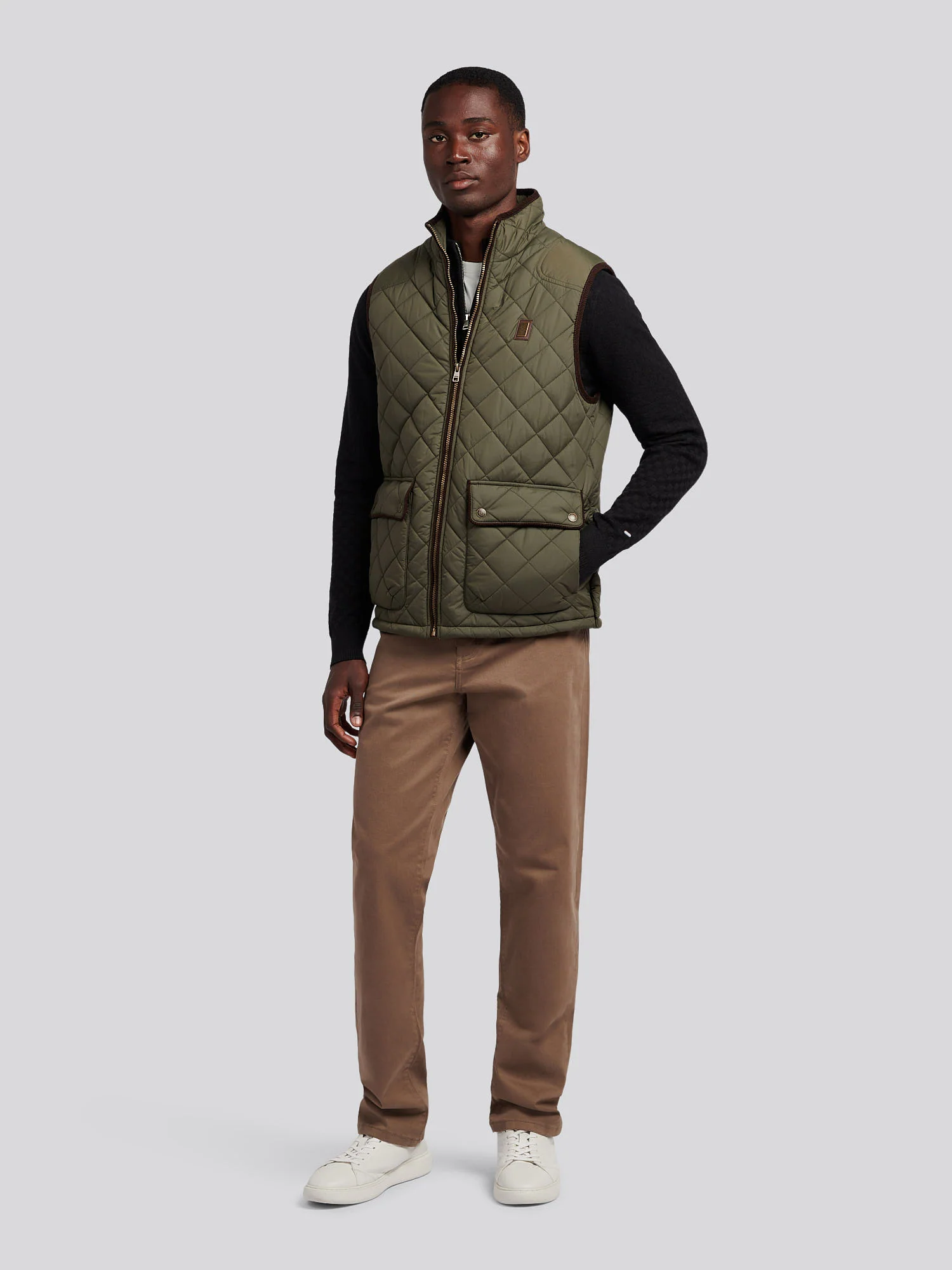 Mens Quilted Country Gilet Forest Night - Image 4