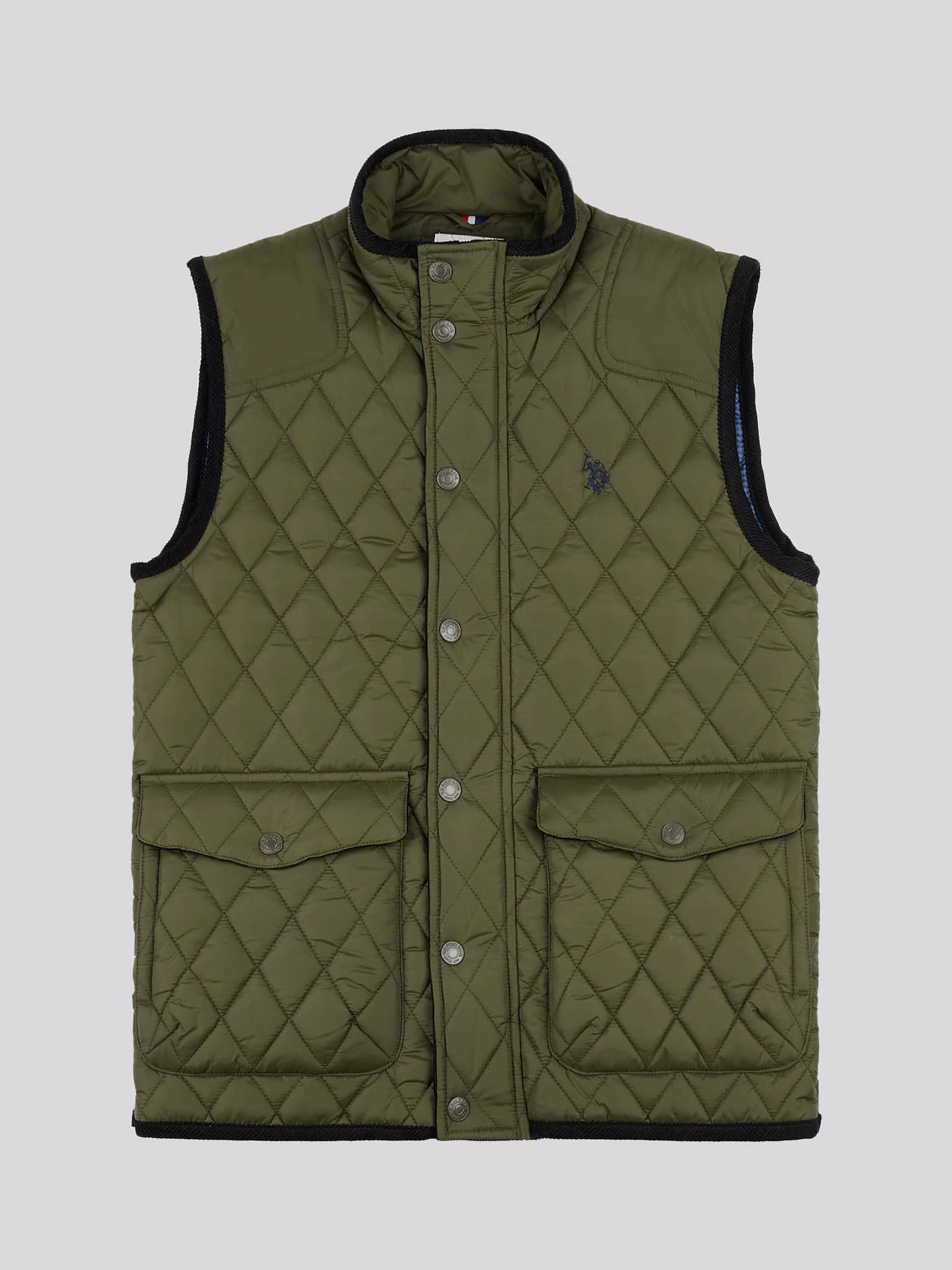 Mens Quilted Hacking Gilet in Forest Night - Image 7