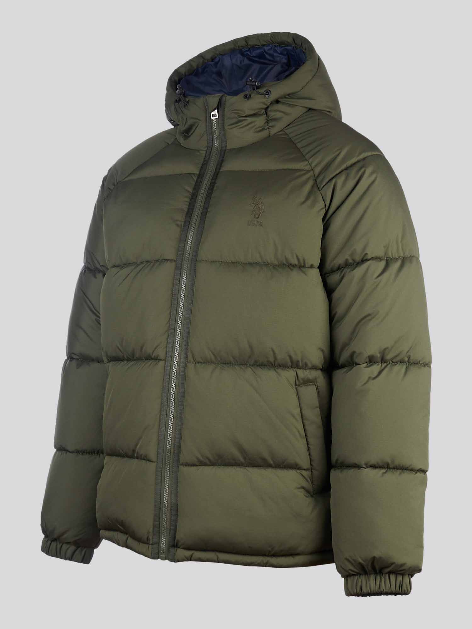 Mens Ripstop Hooded Puffer Jacket in Forest Night - Image 7