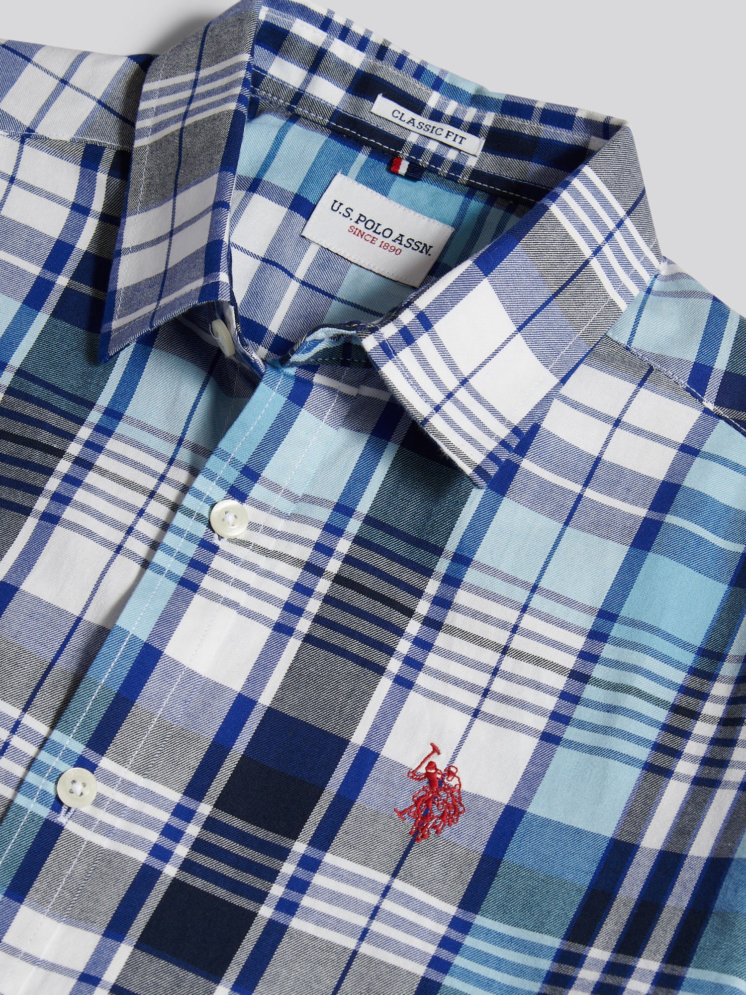 Mens Summer Madras Check Short Sleeve Shirt Riviera - Image 3