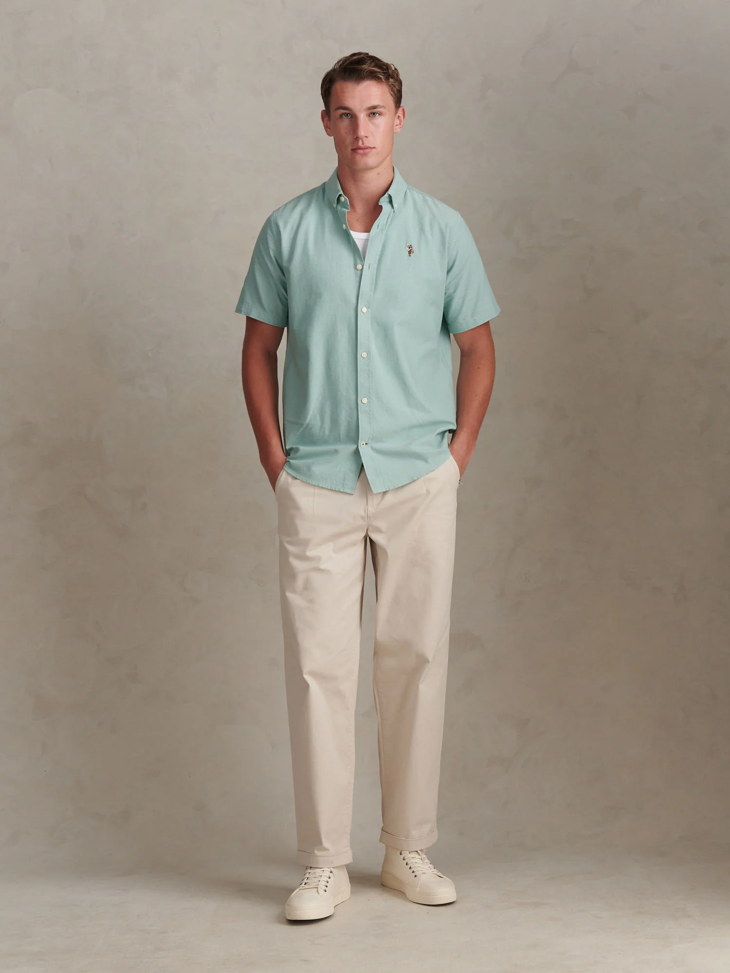 Mens Short Sleeve Oxford Shirt Aquifer - Image 3