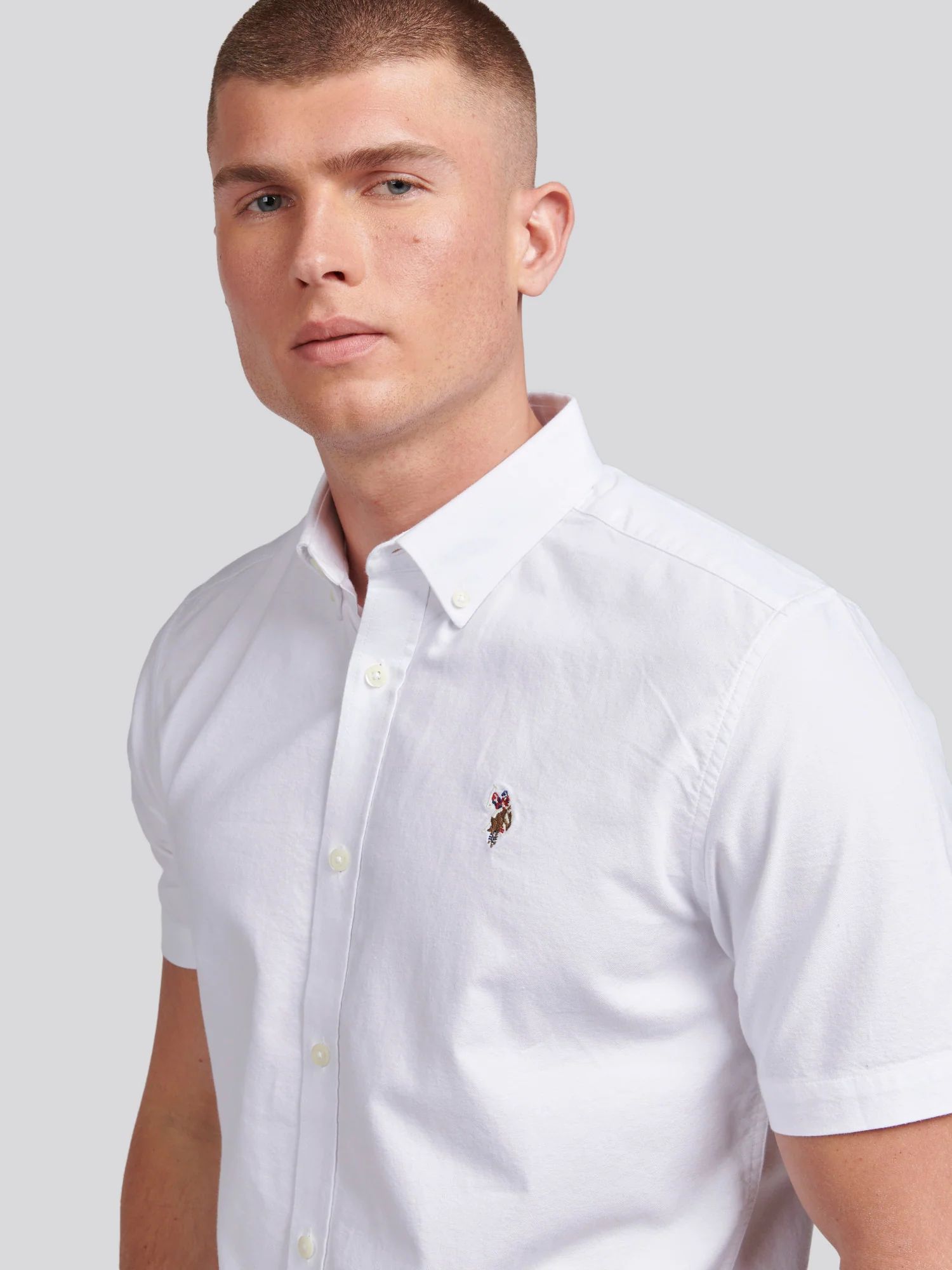 Mens  Short Sleeve Oxford Shirt Bright White - Image 2