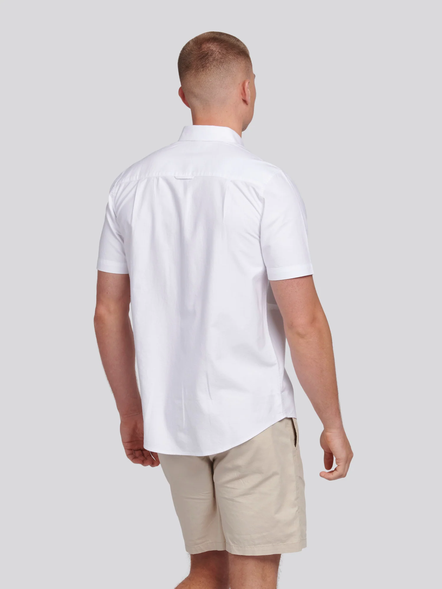 Mens  Short Sleeve Oxford Shirt Bright White - Image 4