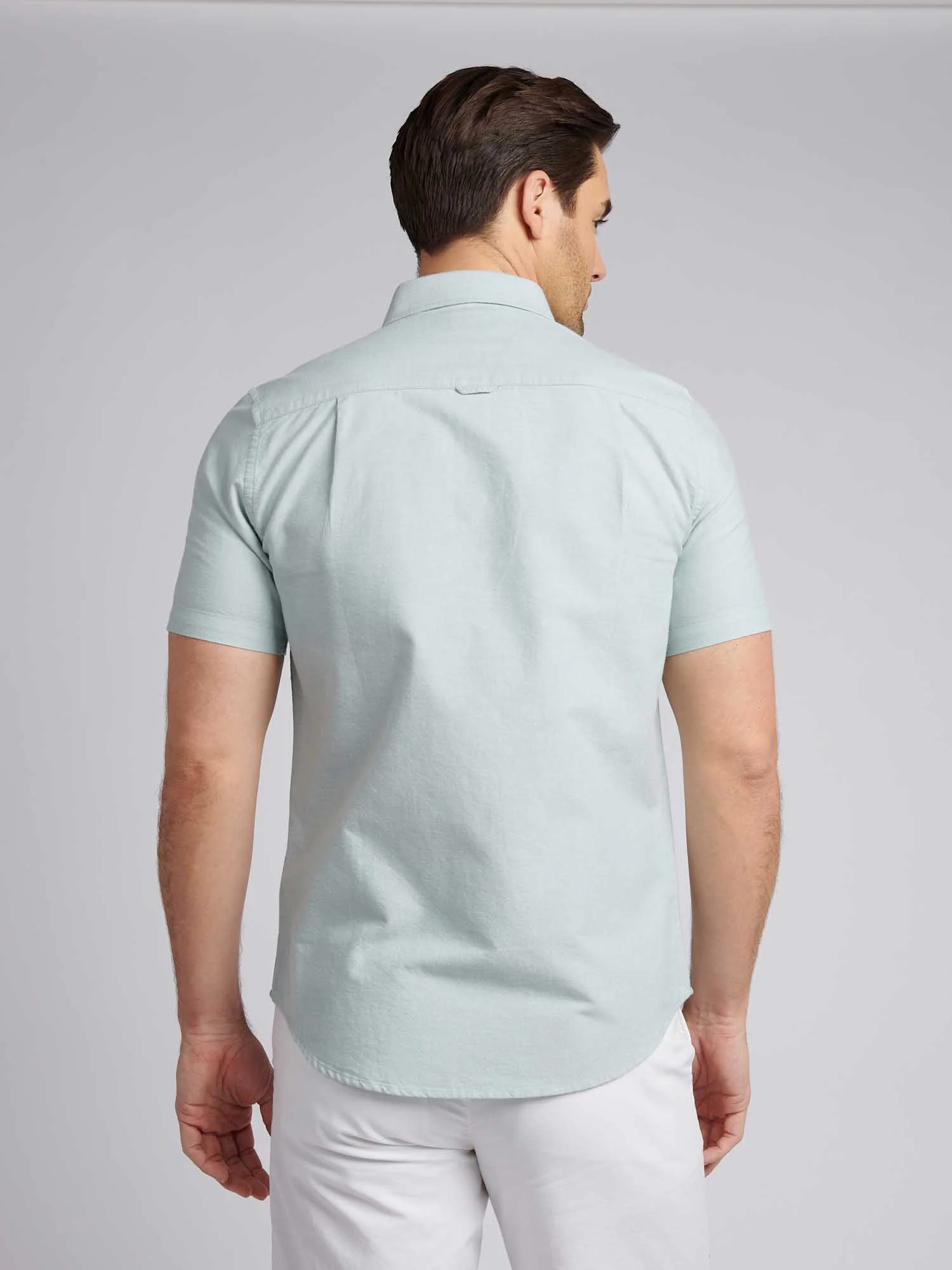 Mens Short Sleeve Oxford Shirt Green Bay - Image 3