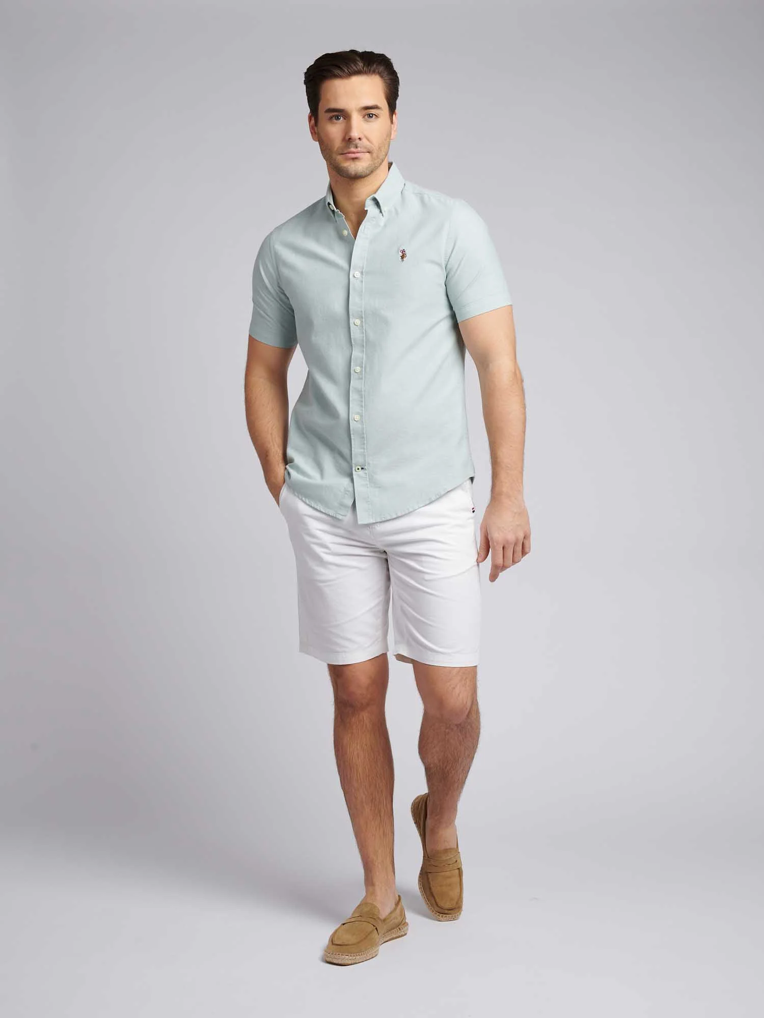 Mens Short Sleeve Oxford Shirt Green Bay - Image 4