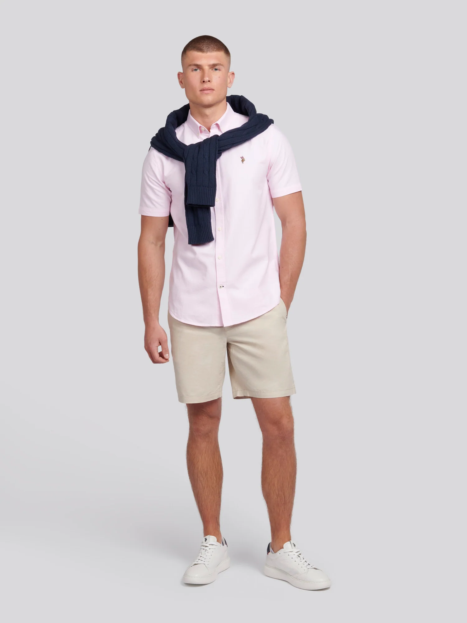 Mens Short Sleeve Oxford Shirt Orchid Pink - Image 3