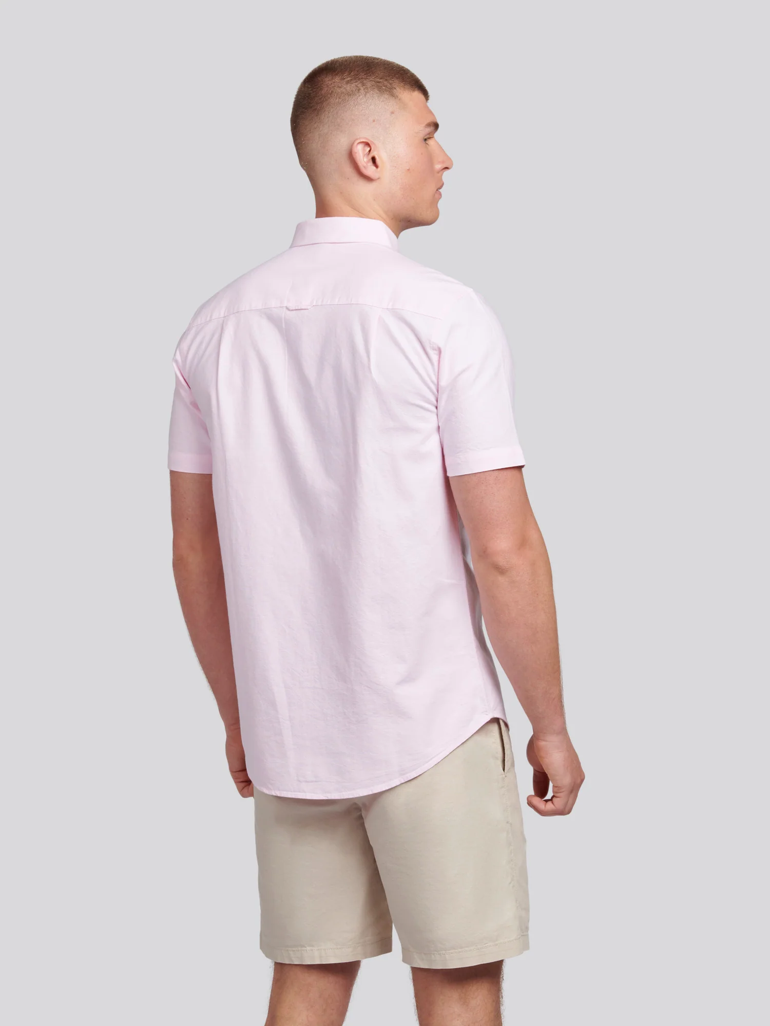 Mens Short Sleeve Oxford Shirt Orchid Pink - Image 4