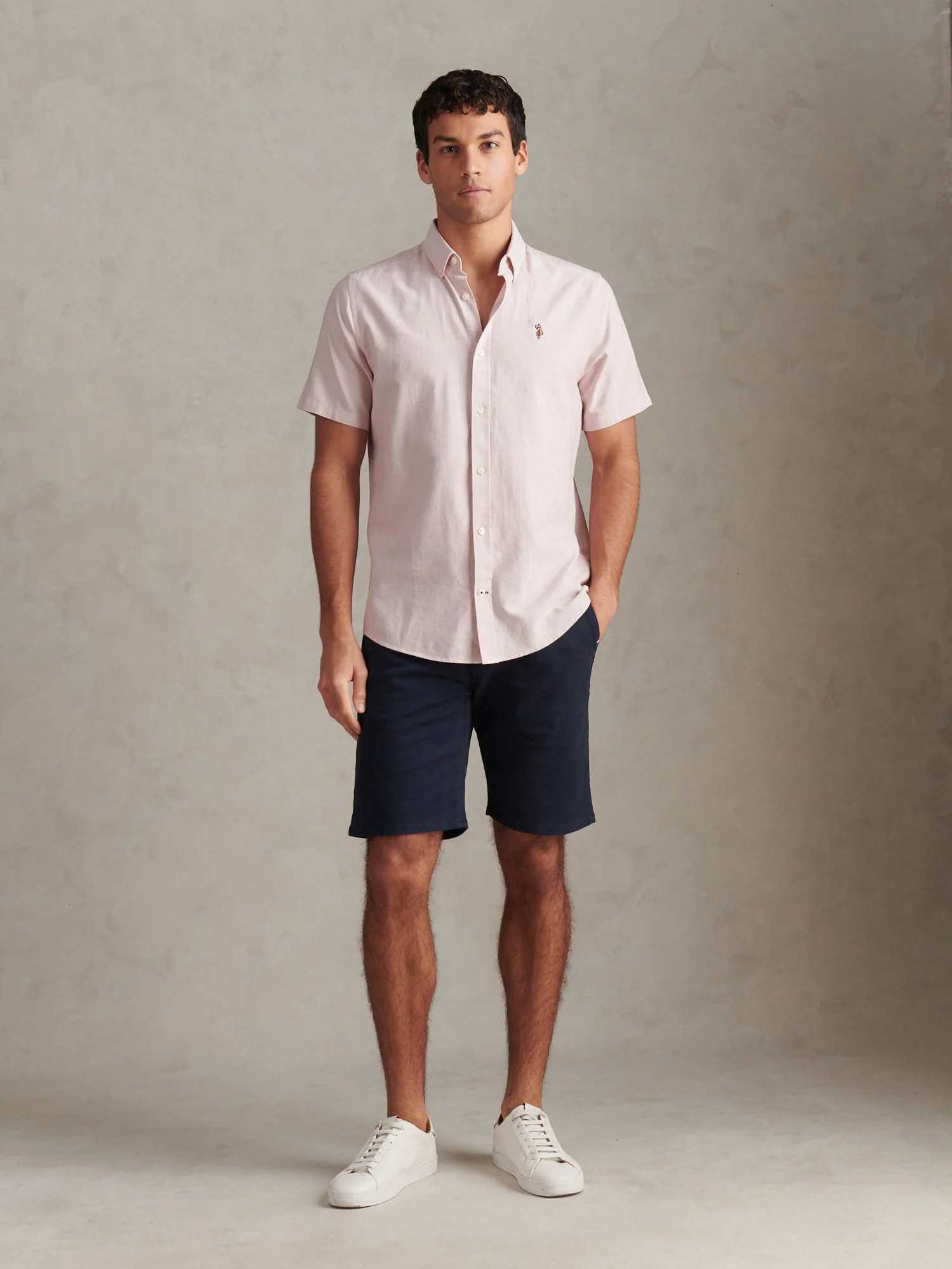 Mens Short Sleeve Oxford Shirt Sepia Rose - Image 3