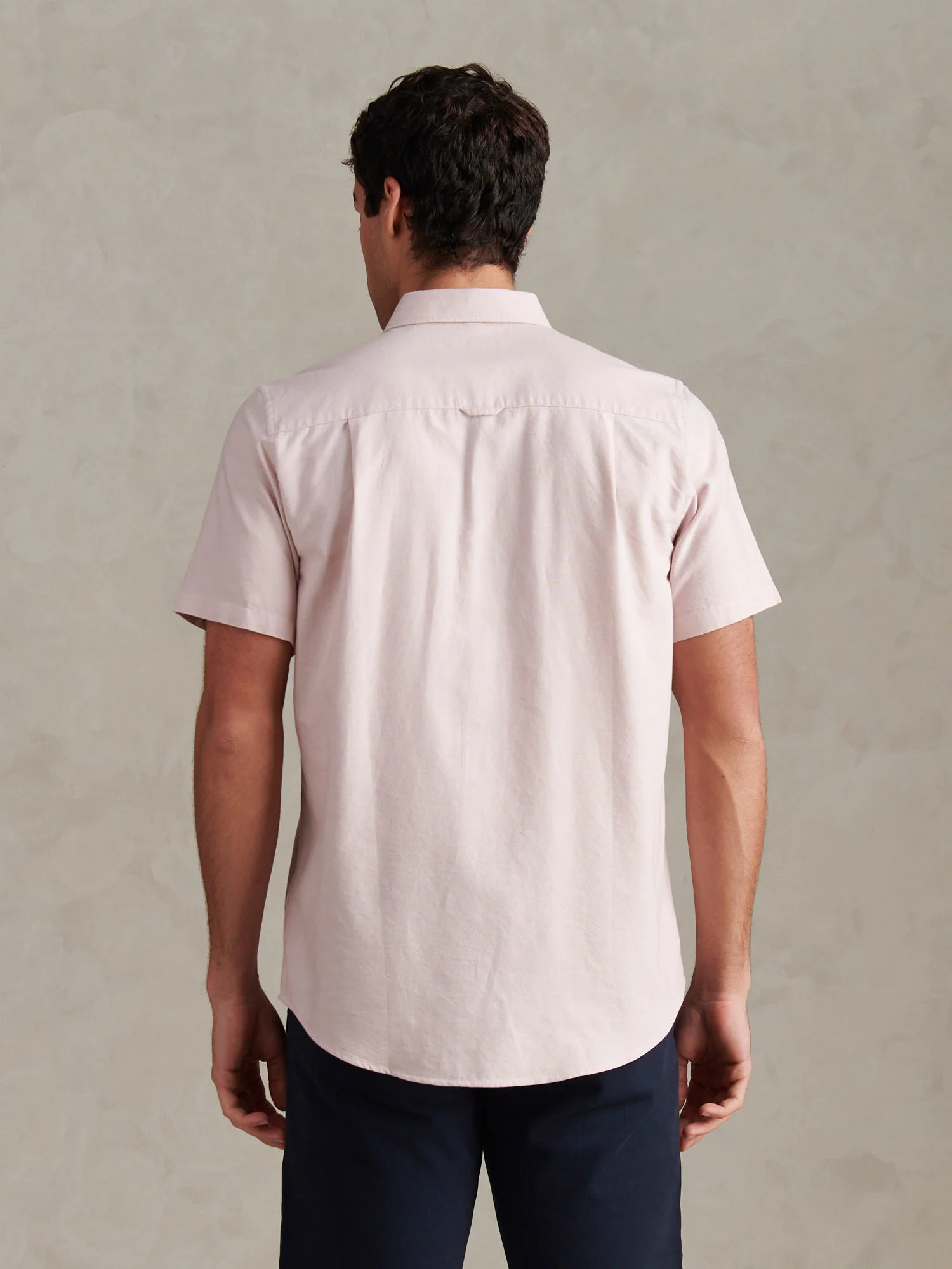 Mens Short Sleeve Oxford Shirt Sepia Rose - Image 4