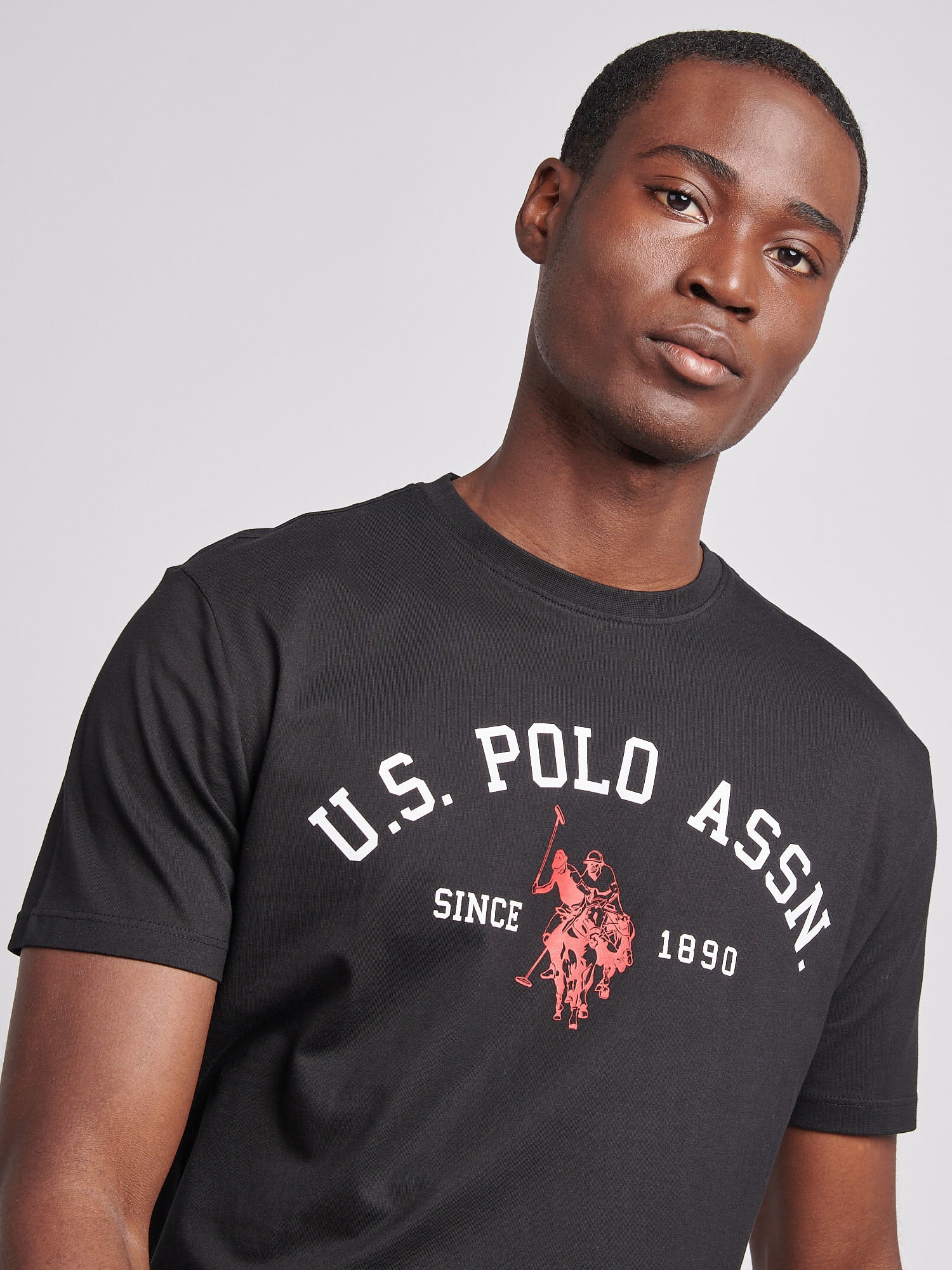 Mens Signature Arch Print T-Shirt Black - Image 2