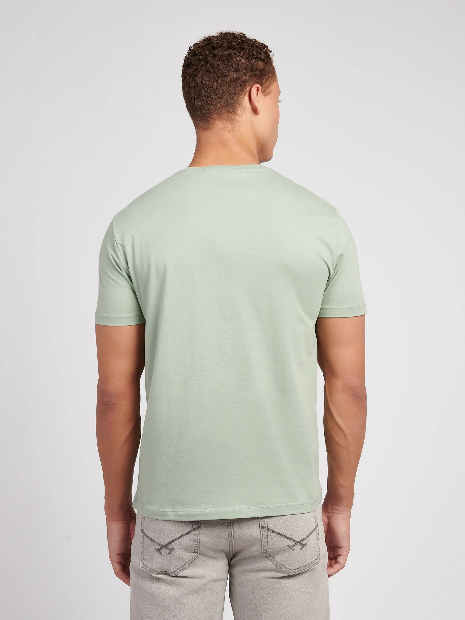 Mens Signature Arch Print T-Shirt Iceberg Green - Image 4