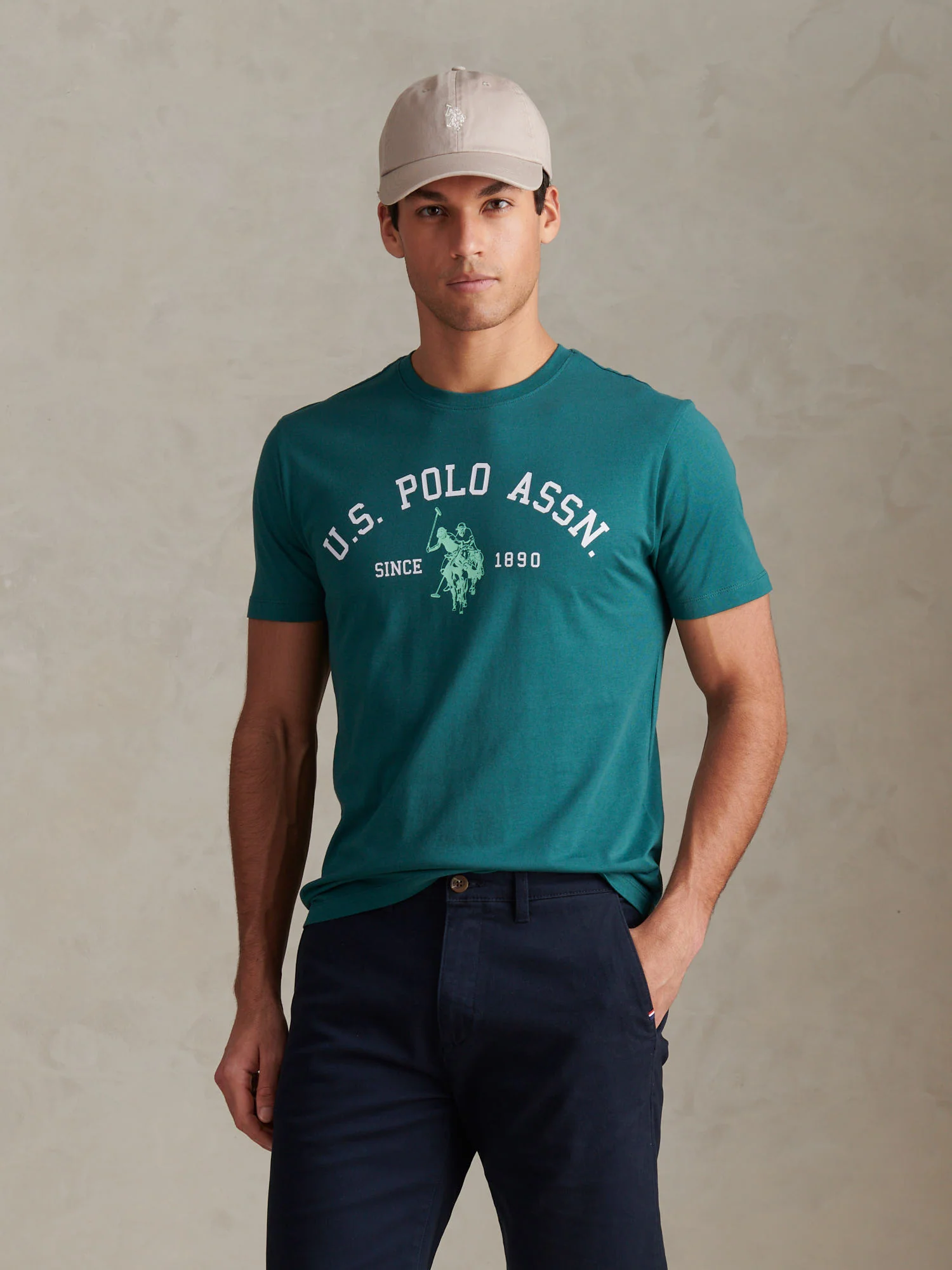 Mens Signature Arch Print T-Shirt Mediterranea
