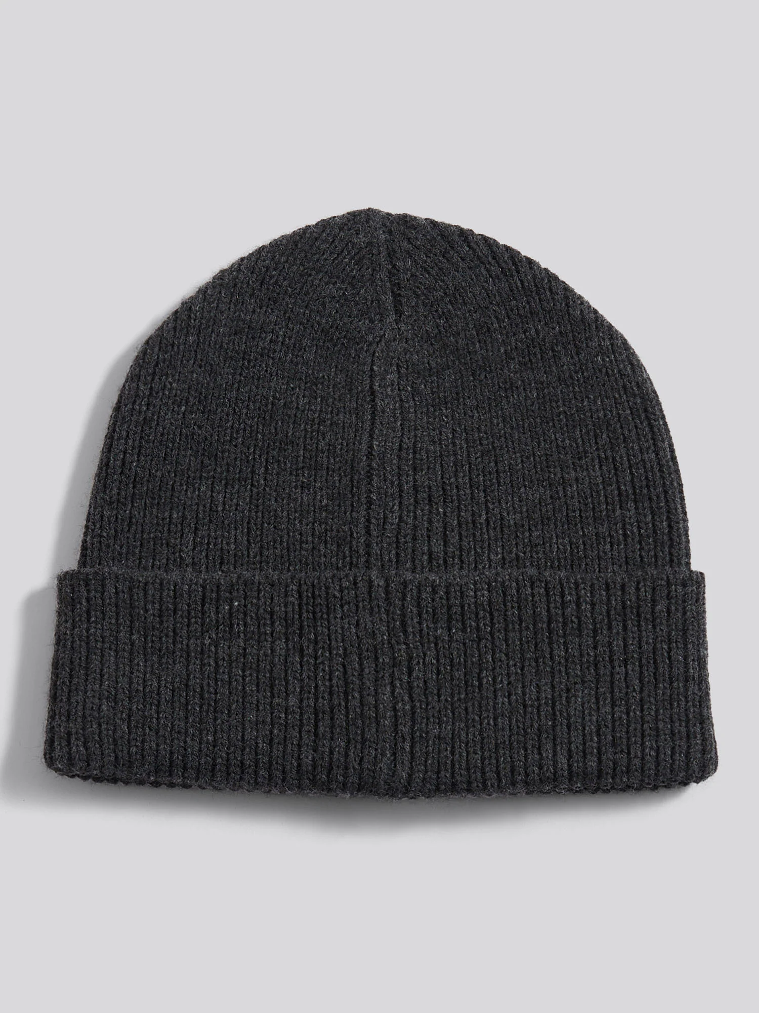 Mens Signature Double Horsemen Knit Beanie in Charcoal Marl - Image 2