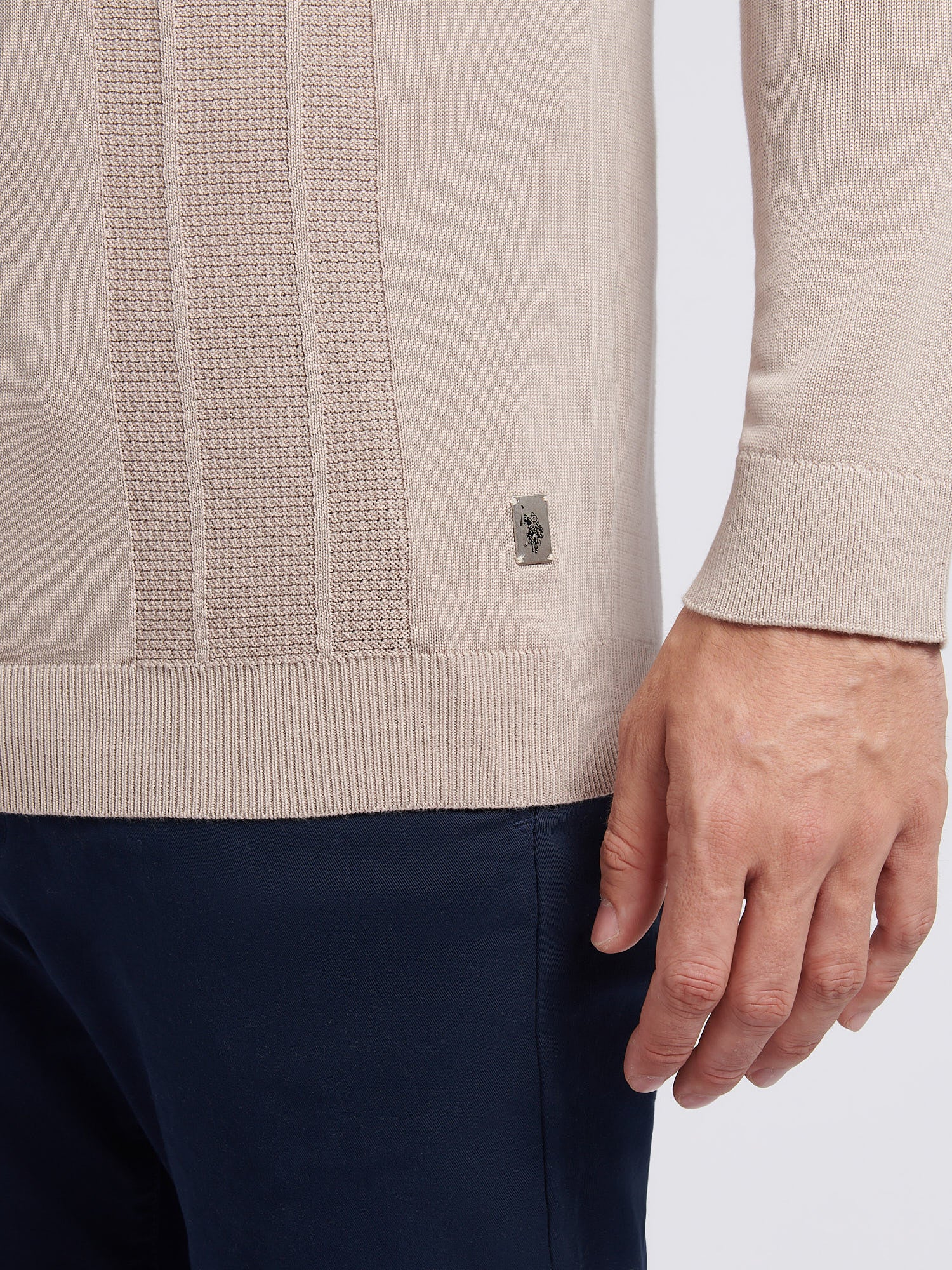 Mens Signature Smart Texture Polo Shirt in Atmosphere - Image 2