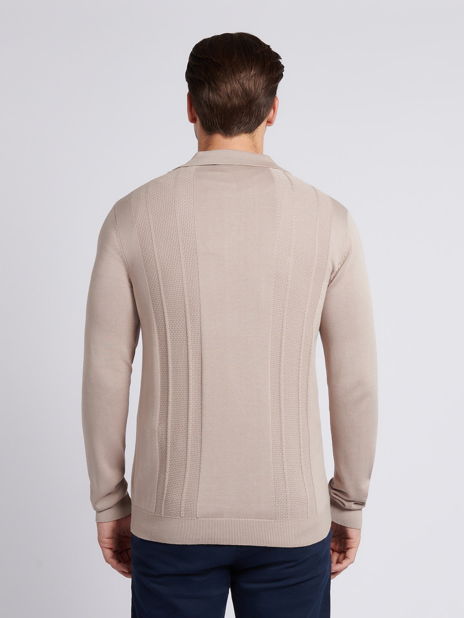 Mens Signature Smart Texture Polo Shirt in Atmosphere - Image 4