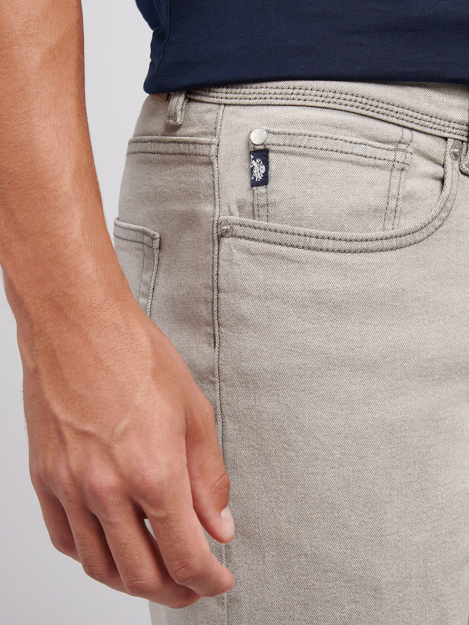 Mens Straight Fit Jean Dark Grey Stone Wash - Image 5