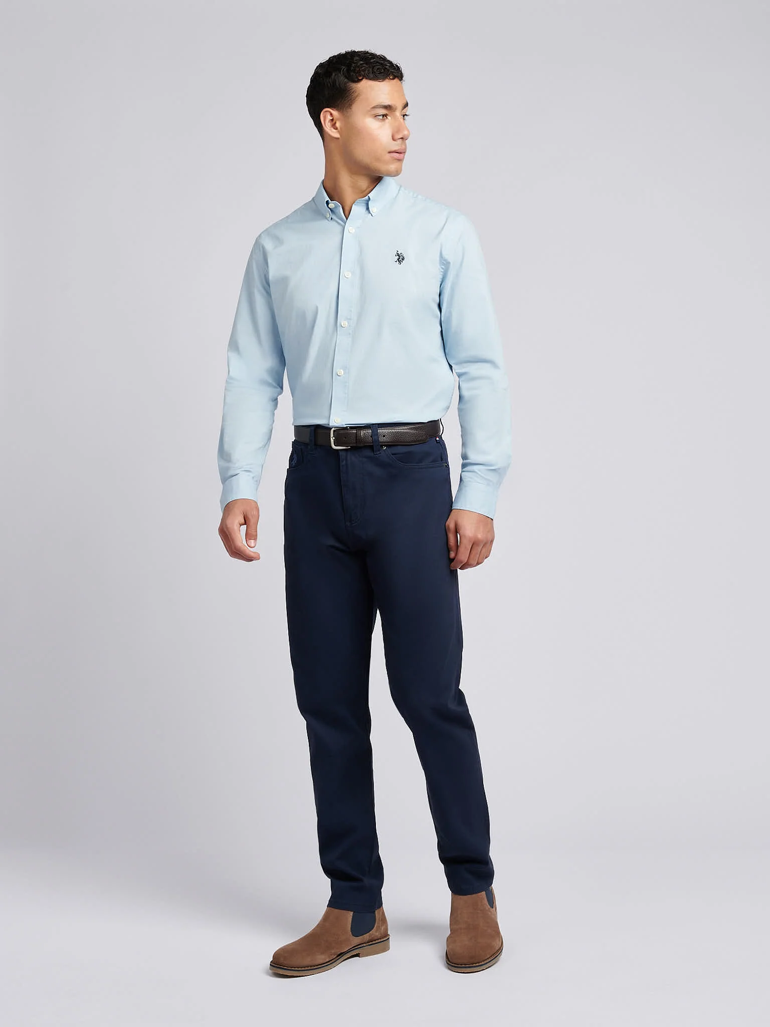 Mens Stretch Cotton Poplin Shirt Skyway - Image 3