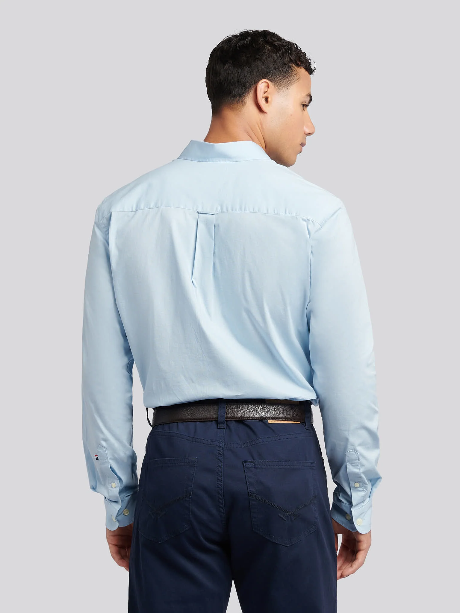 Mens Stretch Cotton Poplin Shirt Skyway - Image 4