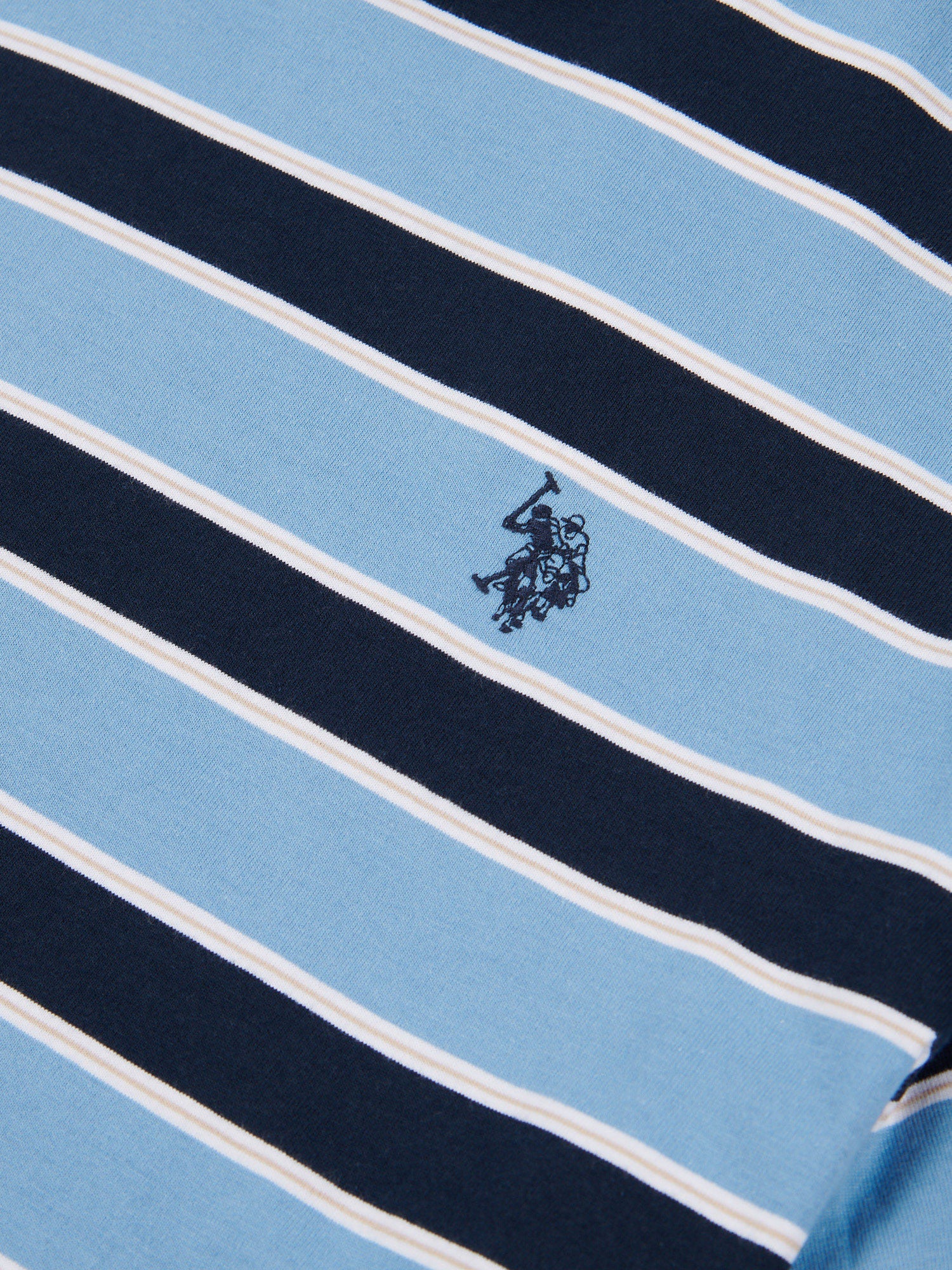 Mens Stripe Double Horsemen T-Shirt in Allure - Image 7