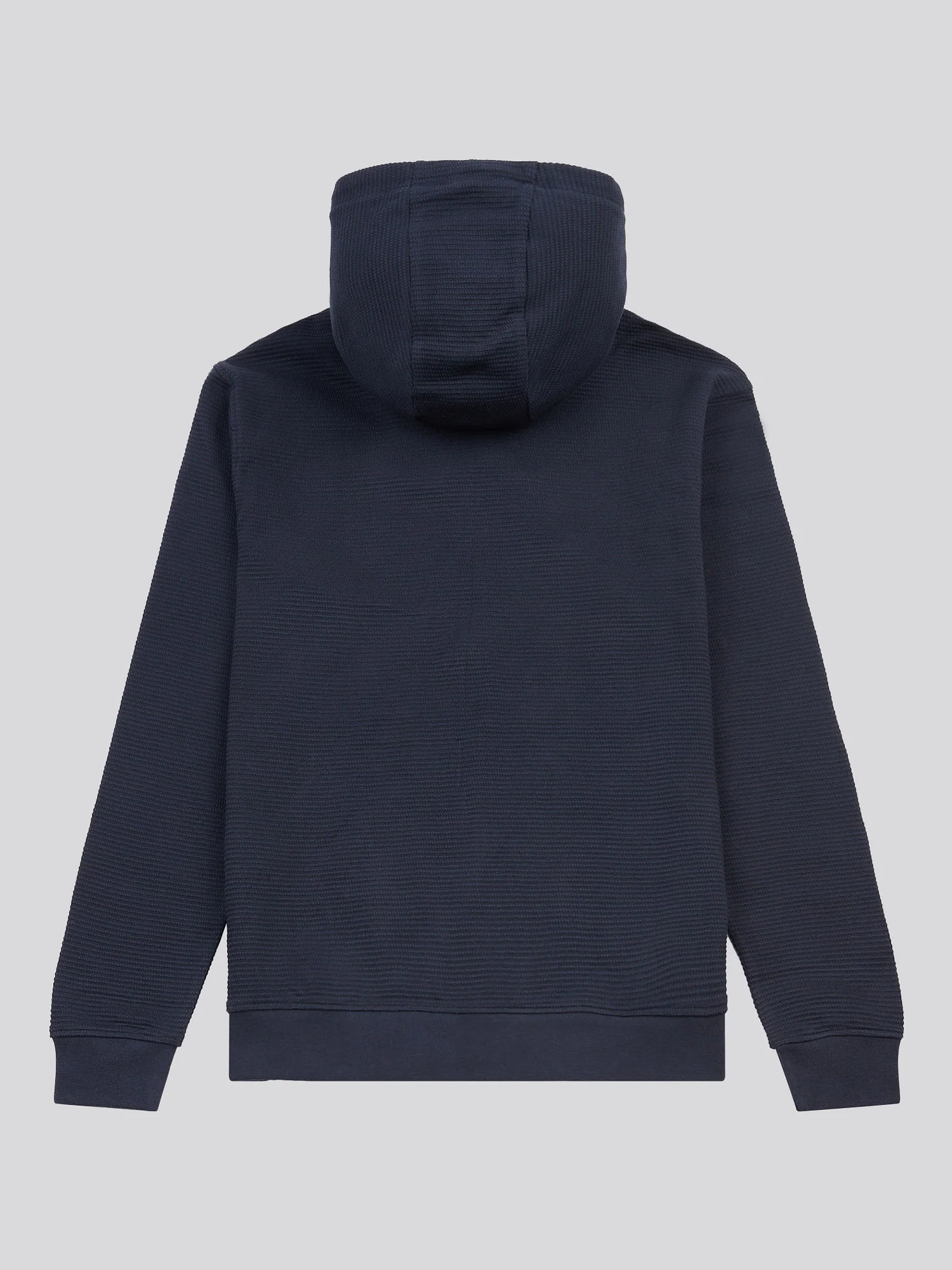 Mens Texture Zip Through Hood in Dark Sapphire Navy / Moonlight Blue DHM - Image 6