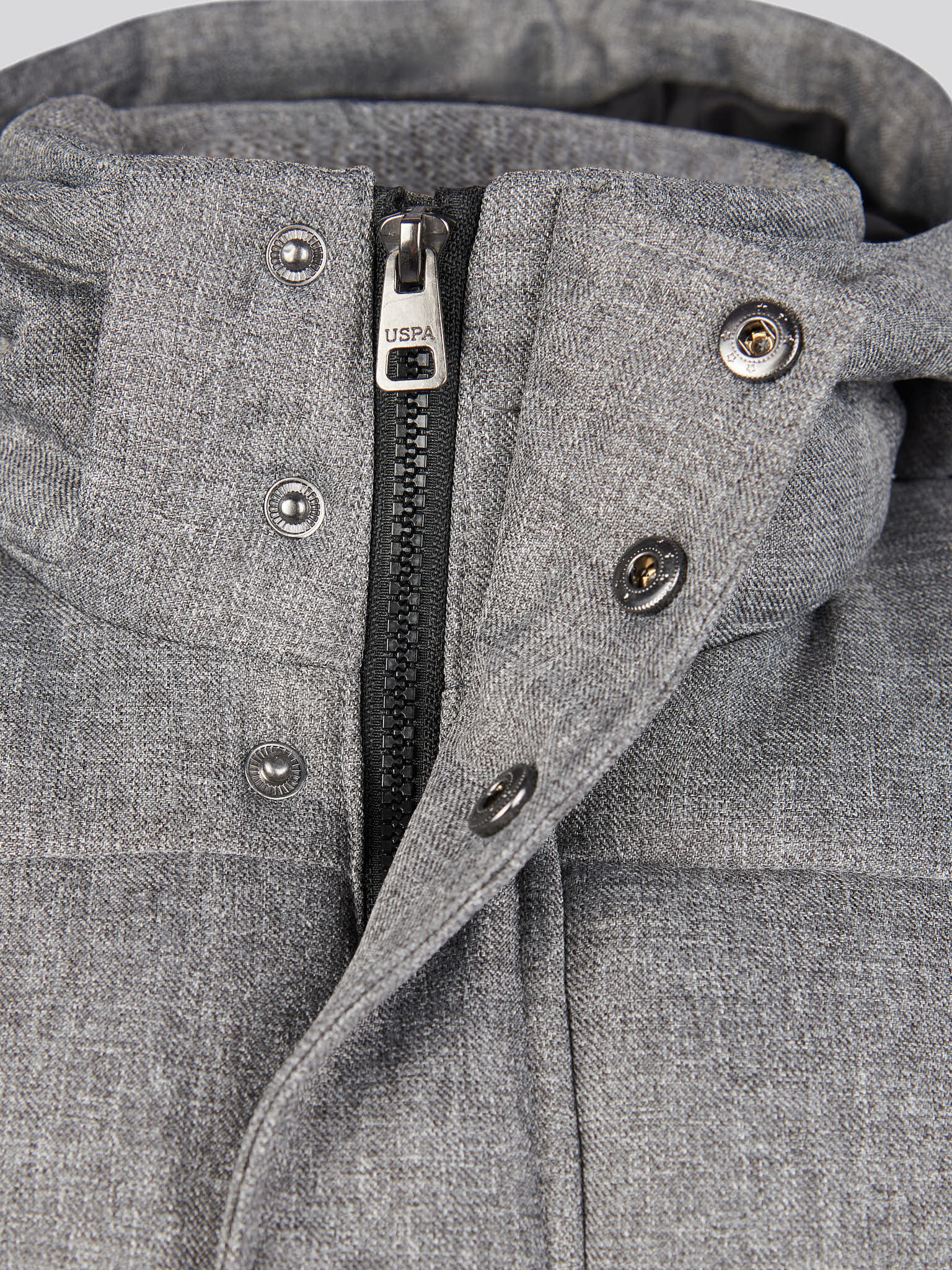 Mens Textured Winter Puffer Jacket in Charcoal - Image 12