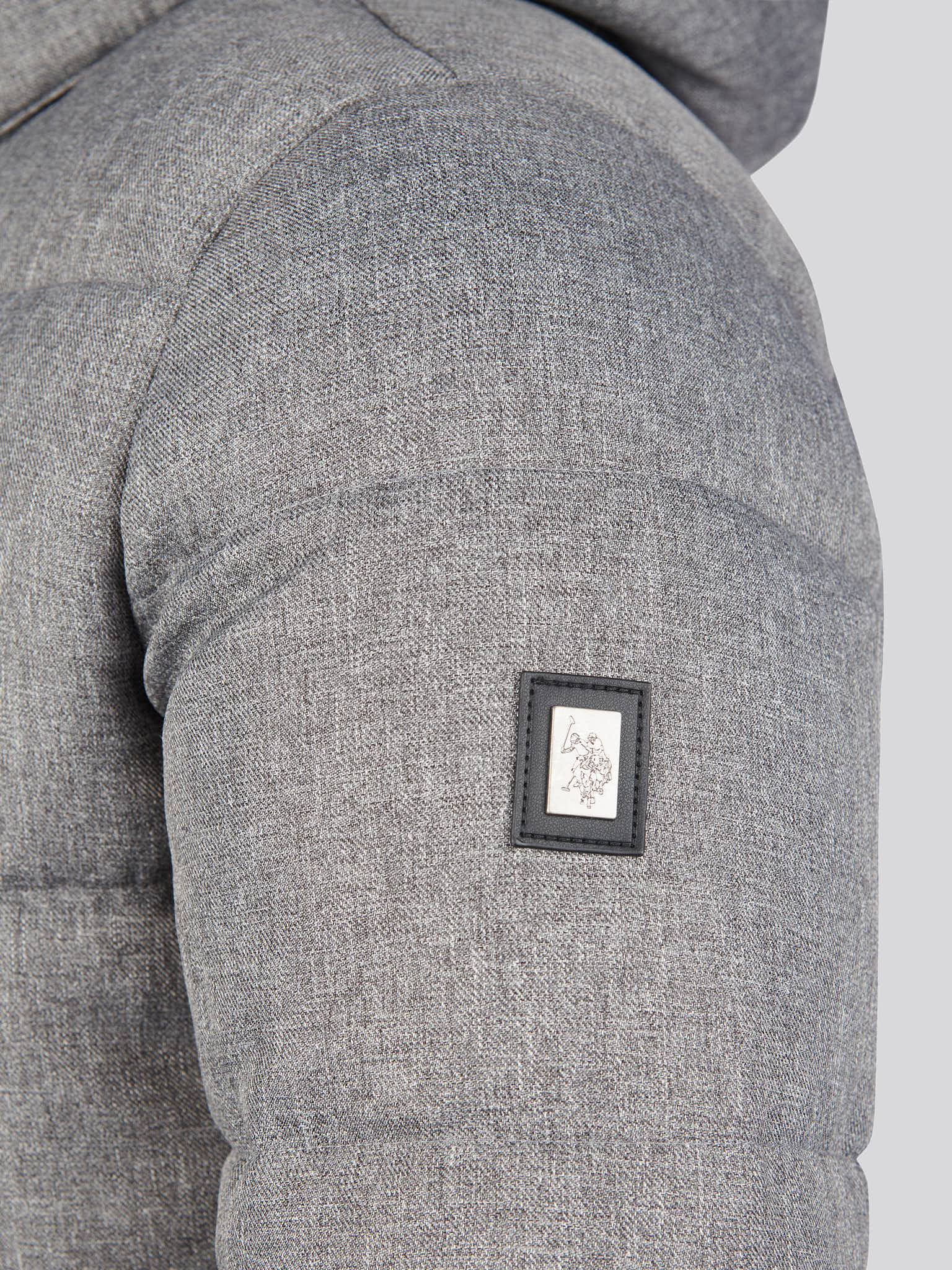 Mens Textured Winter Puffer Jacket in Charcoal - Image 14