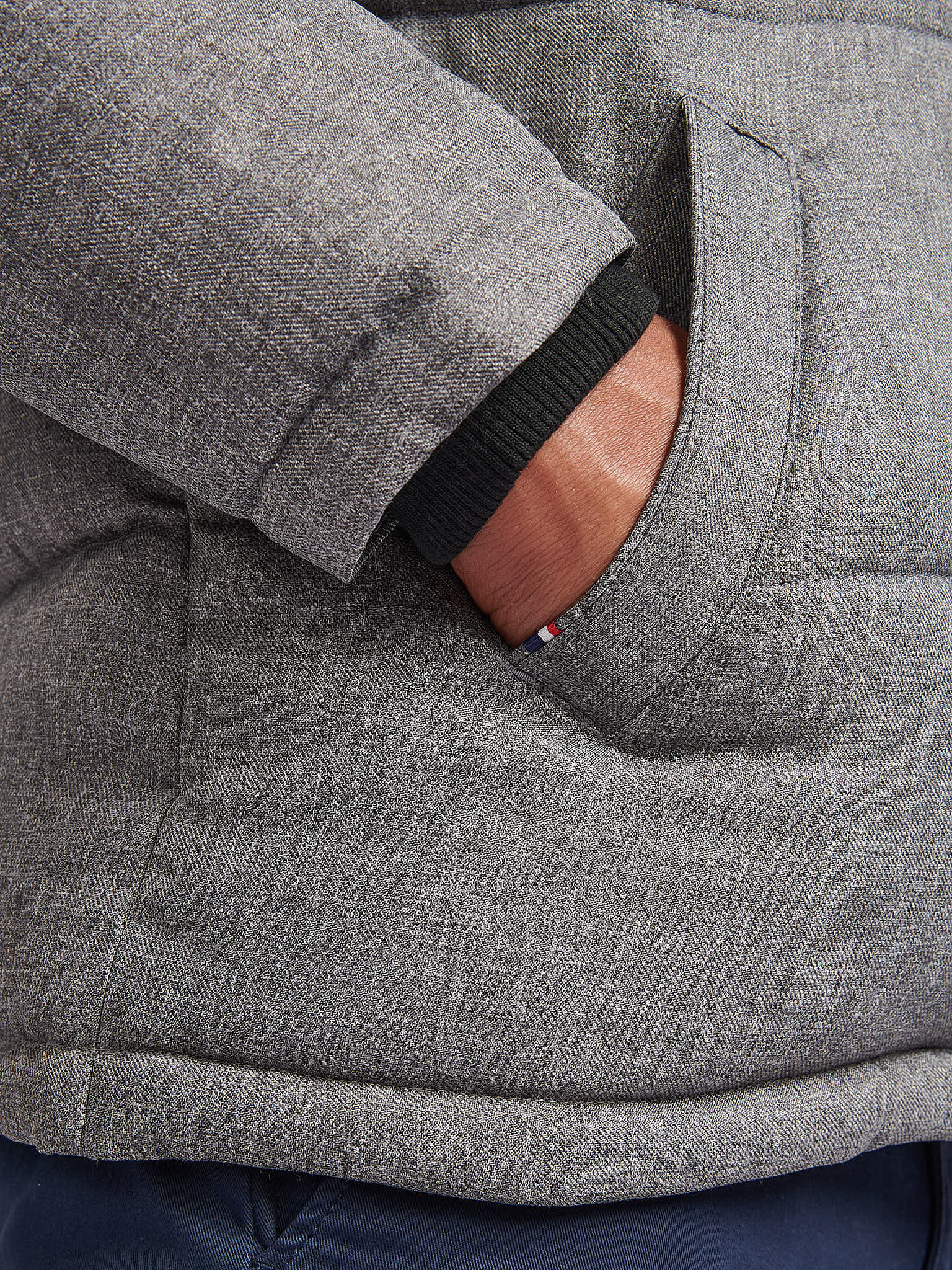 Mens Textured Winter Puffer Jacket in Charcoal - Image 6