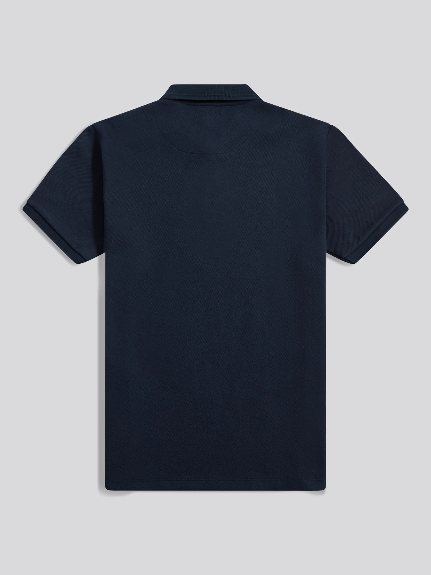 Mens Twill Texture Polo Shirt Dark Sapphire Navy / Moonlight Blue DHM - Image 6