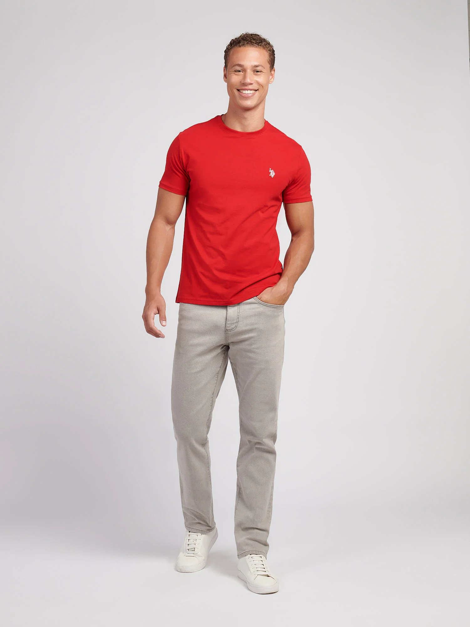 Mens USPA Back Graphic T-Shirt in Haute Red - Image 3