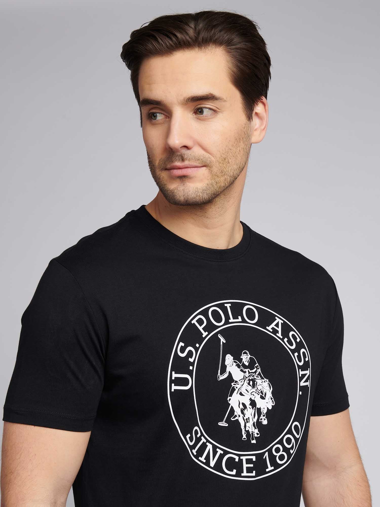 Mens Circle Print T-Shirt in Dark Sapphire Navy - Image 2