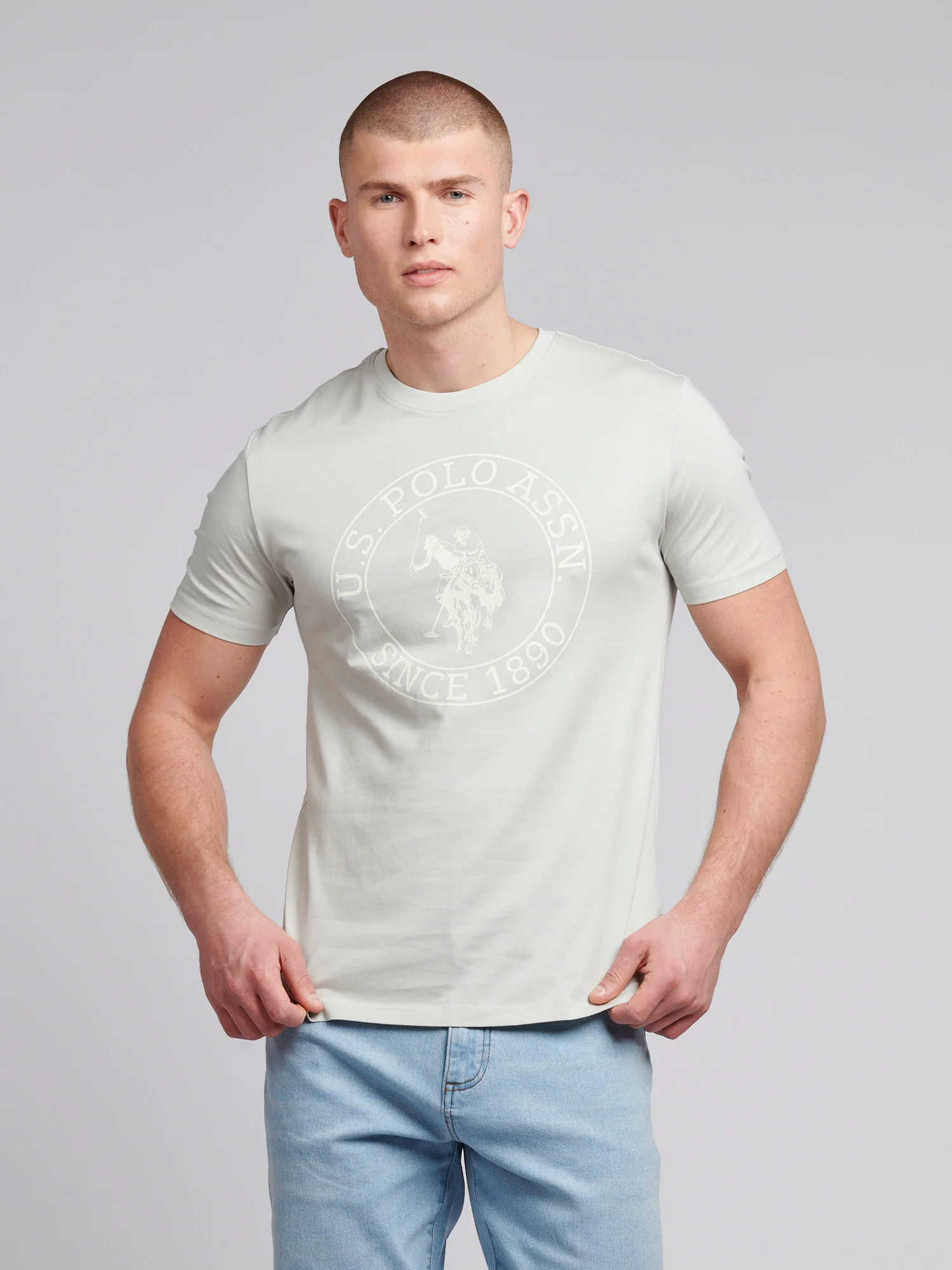Mens Circle Print T-Shirt in Northern Droplet