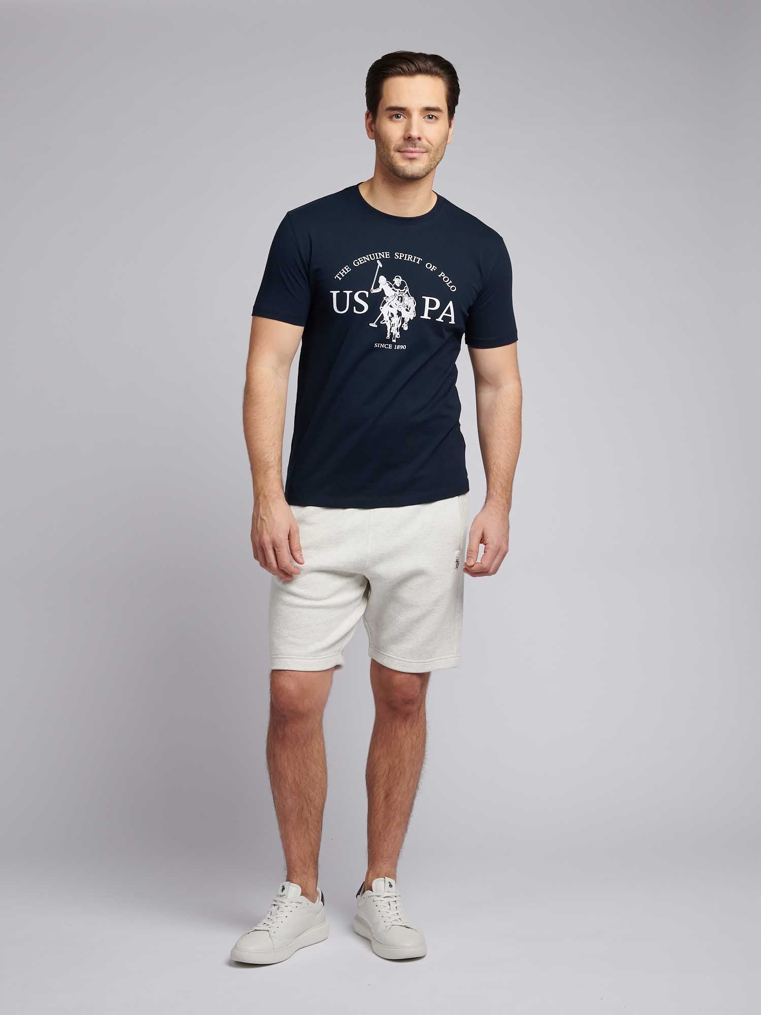Mens USPA Print Graphic T-Shirt Dark Sapphire Navy - Image 4