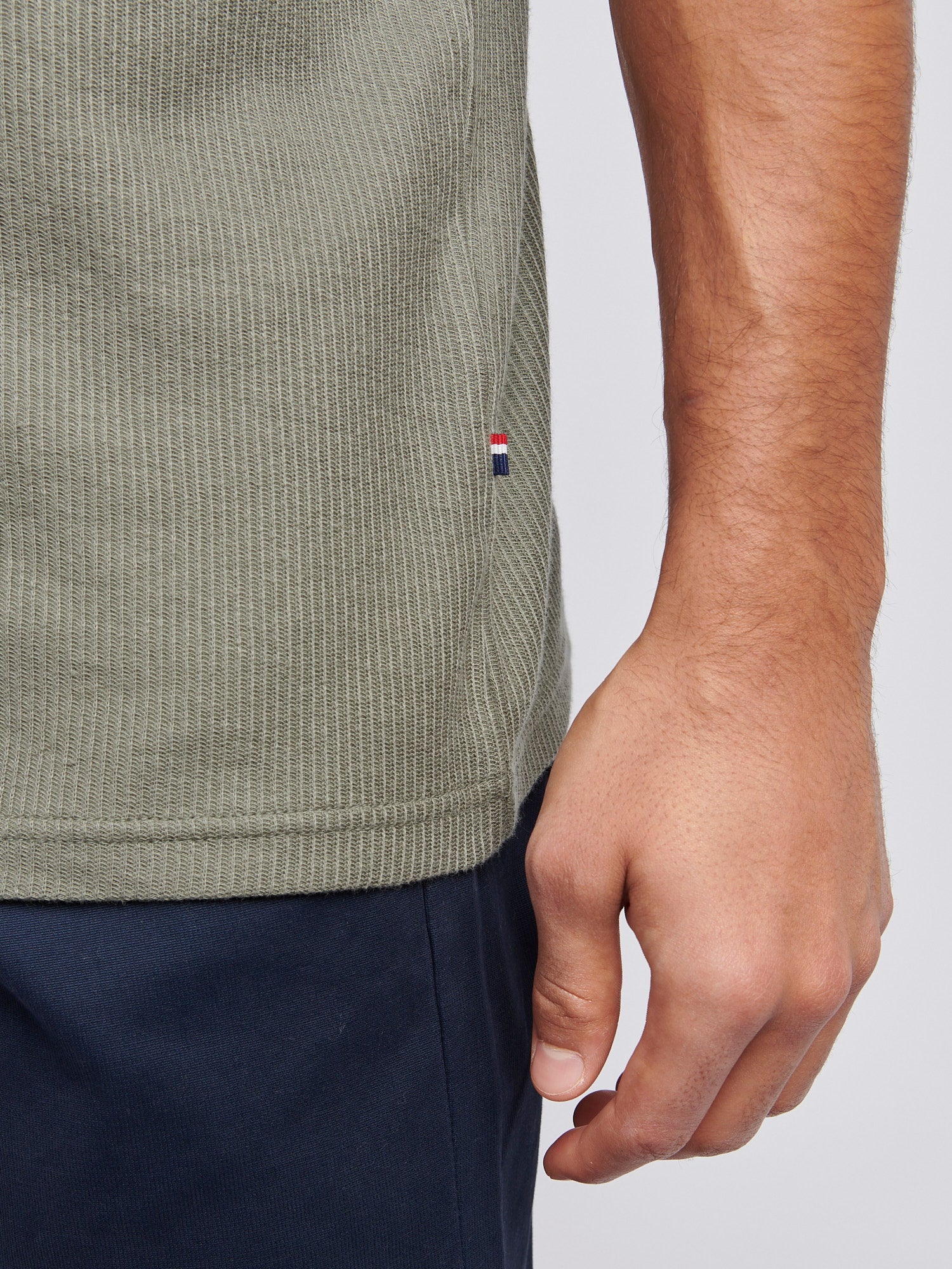 Mens Vertical Texture T-Shirt in Mulled Basil - Image 5