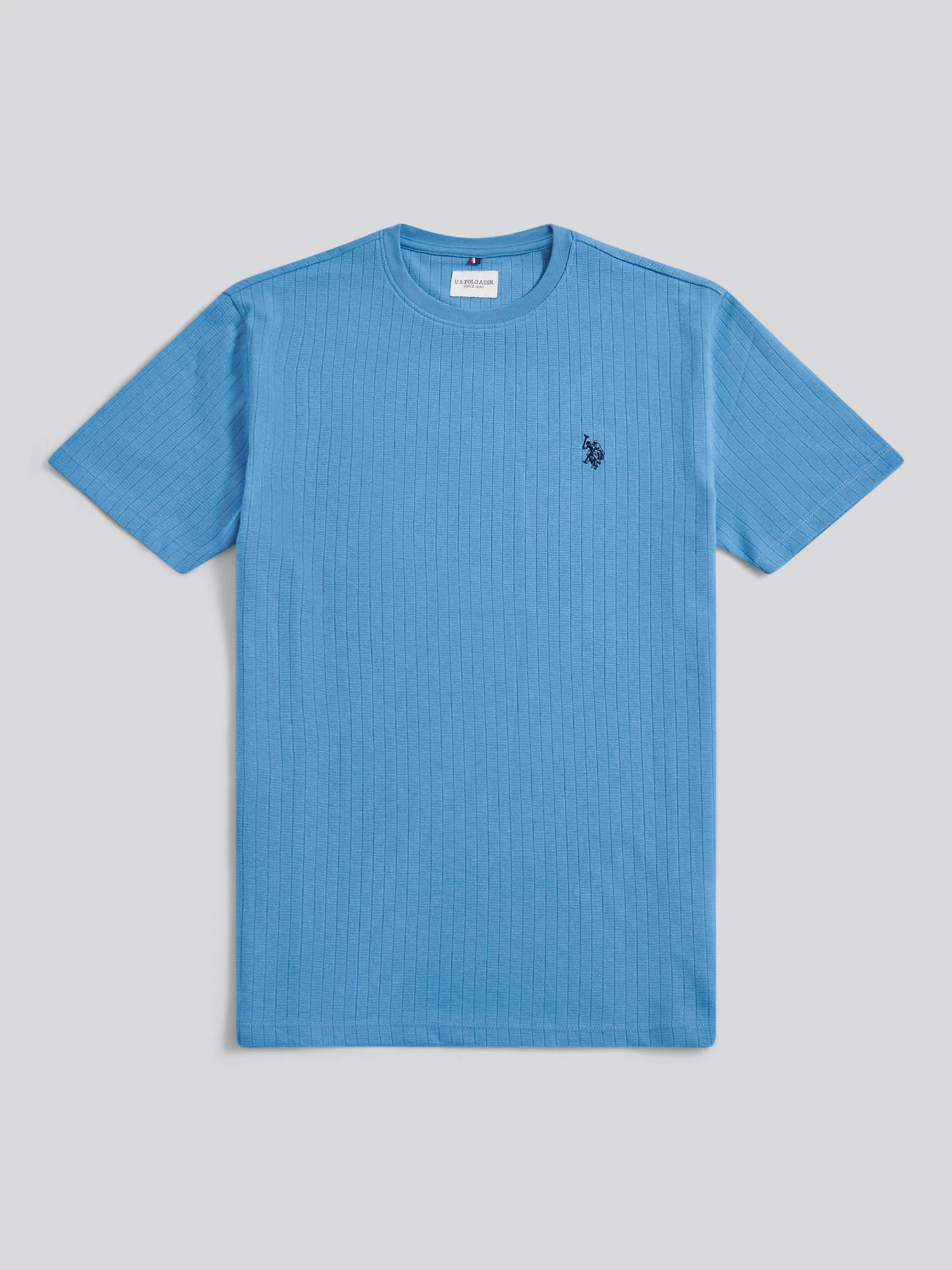 Mens Mini Waffle Stripe Textured T-Shirt Riviera - Image 5