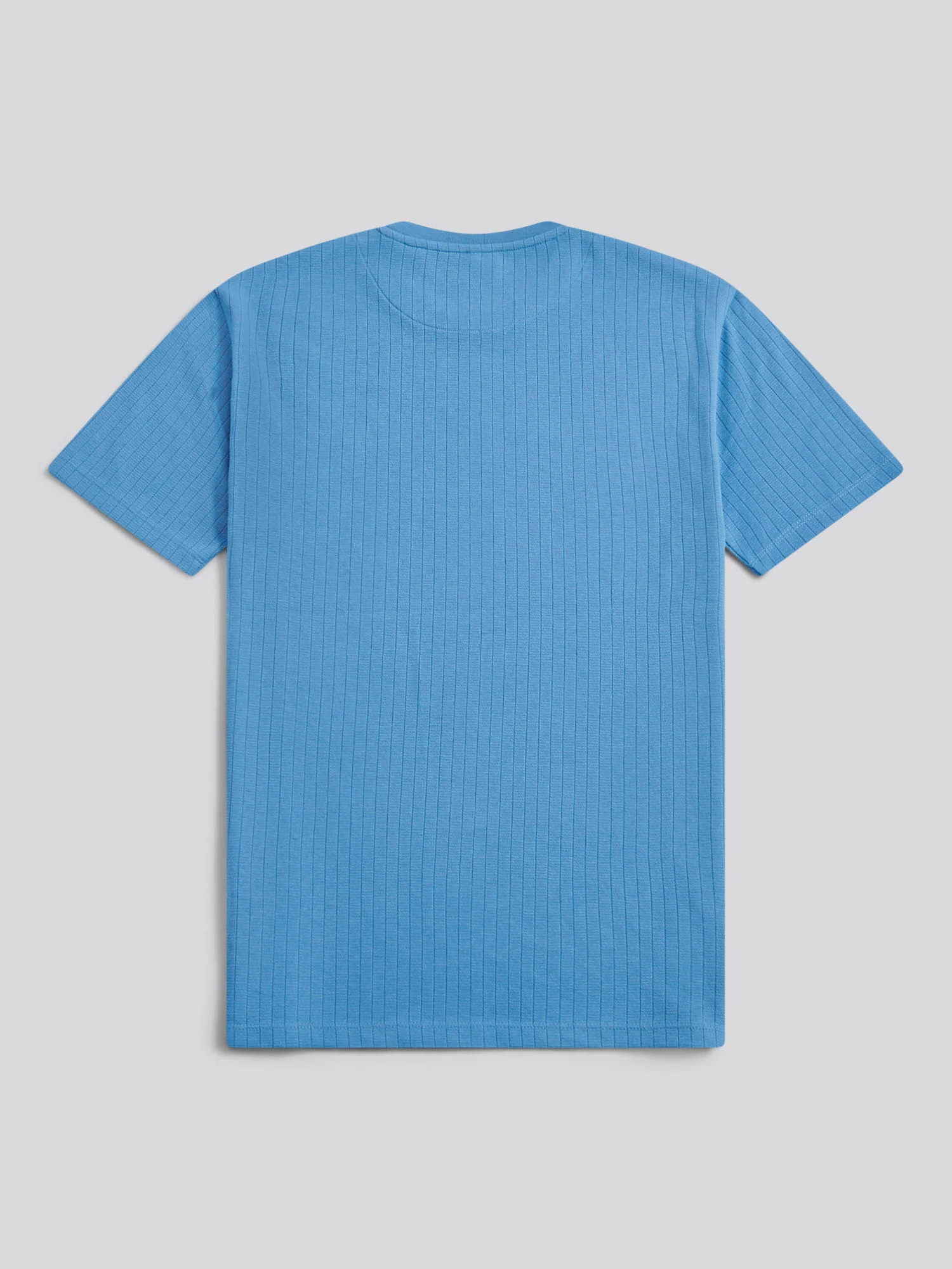 Mens Mini Waffle Stripe Textured T-Shirt Riviera - Image 6