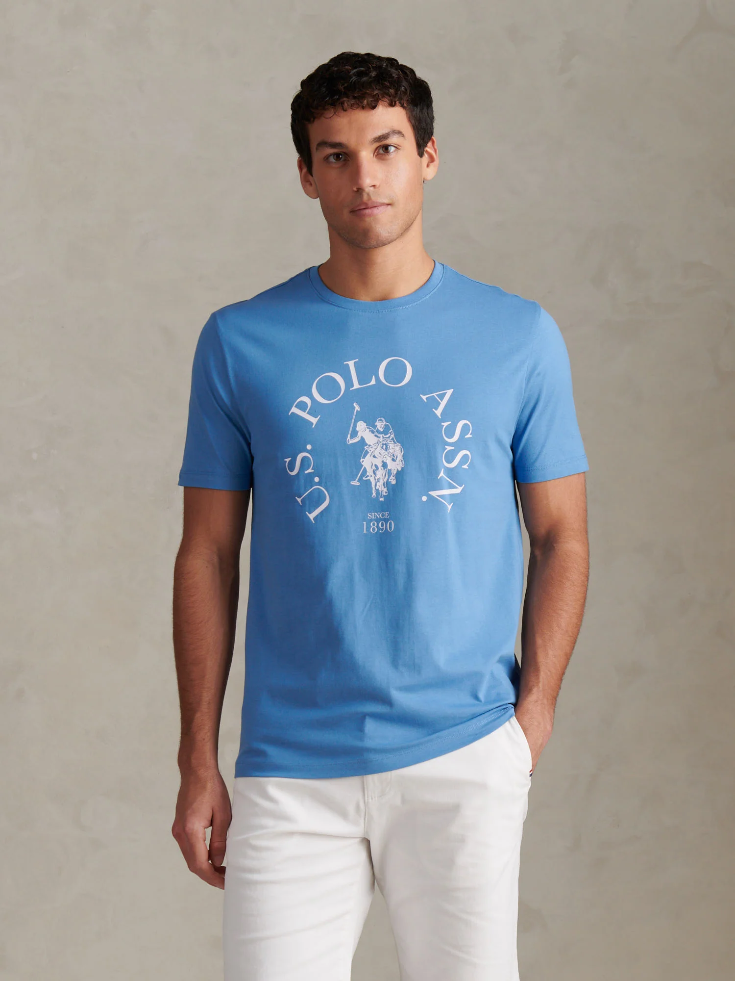 Mens Minimal Circle Print T-Shirt Riviera