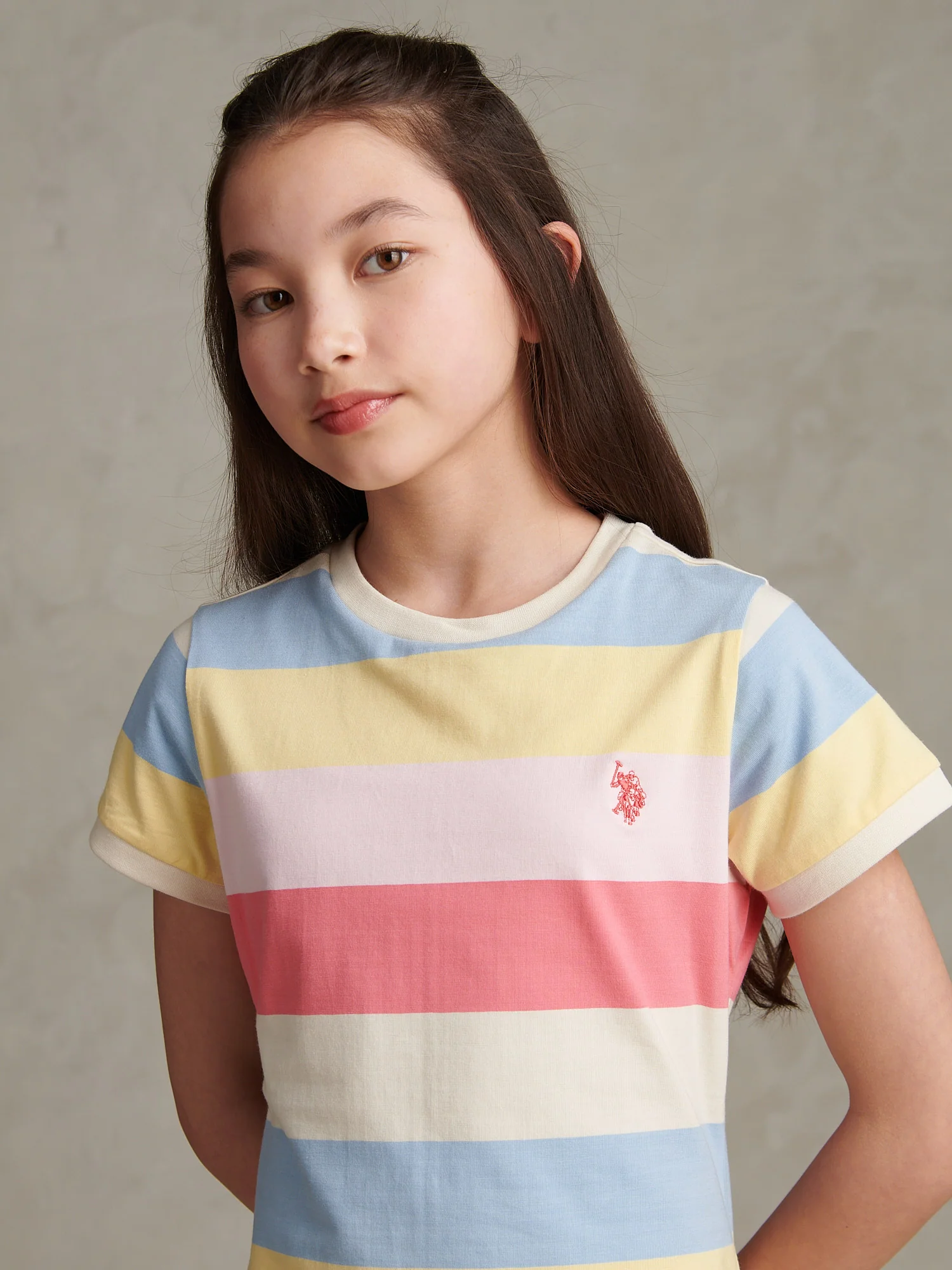 Girls Multistripe T-Shirt Dress Bubblegum - Image 2