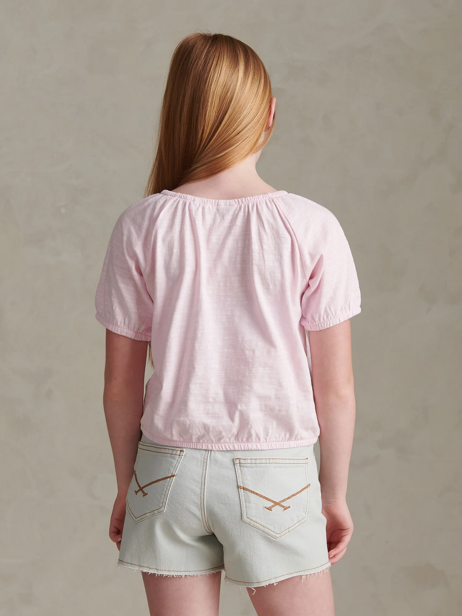 Girls Ombre Floral Elasticated T-Shirt Pink Tulle - Image 4