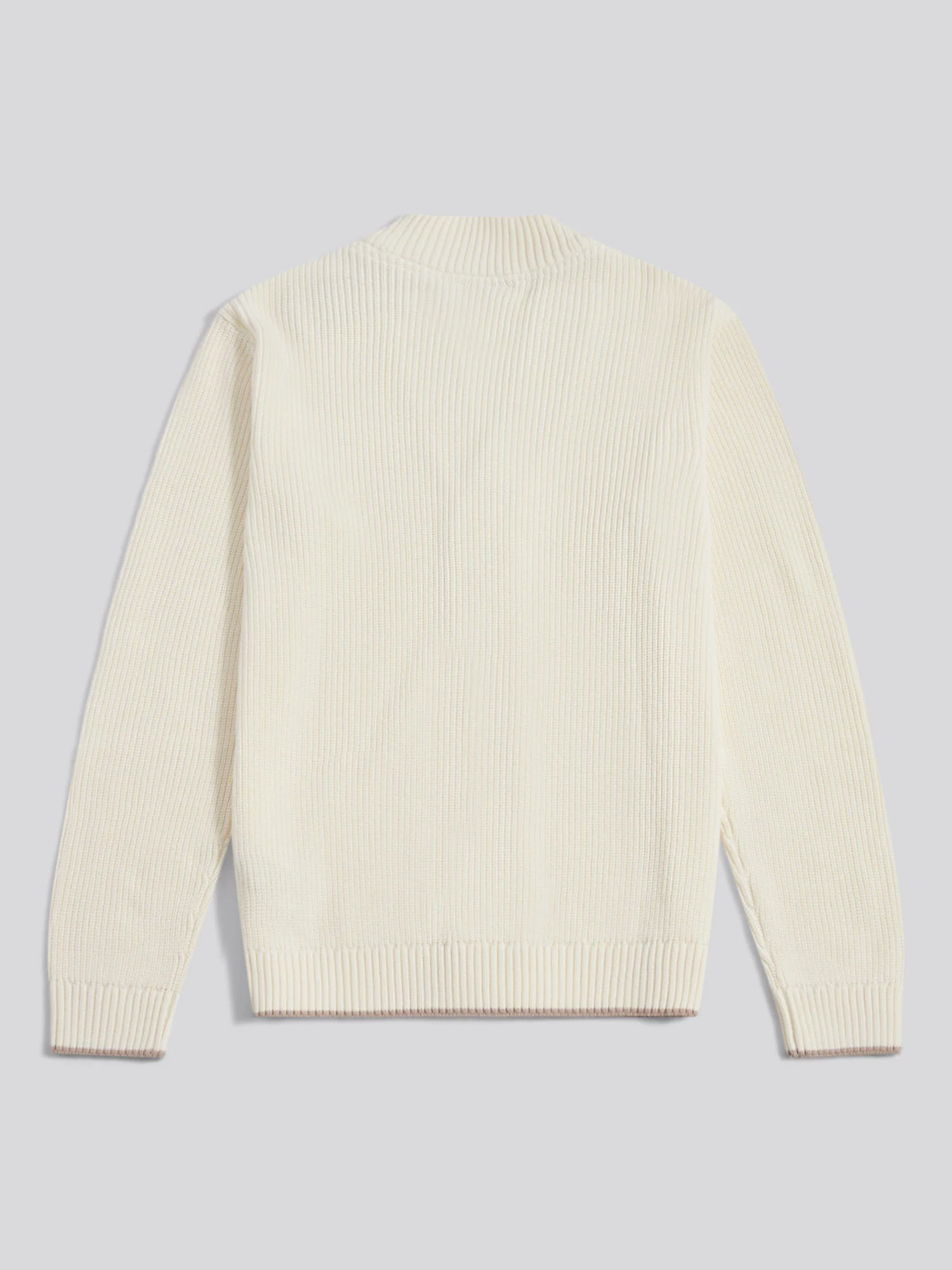Mens Open Collar Knitted Cardigan Whisper White - Image 2