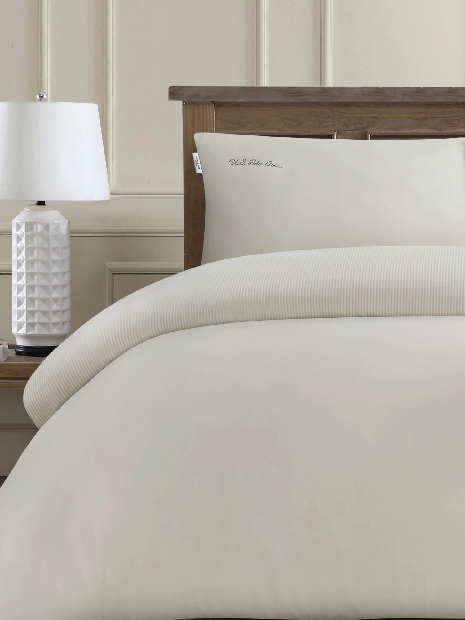 Pure Cotton Chambray Duvet Set Oatmeal - Image 2